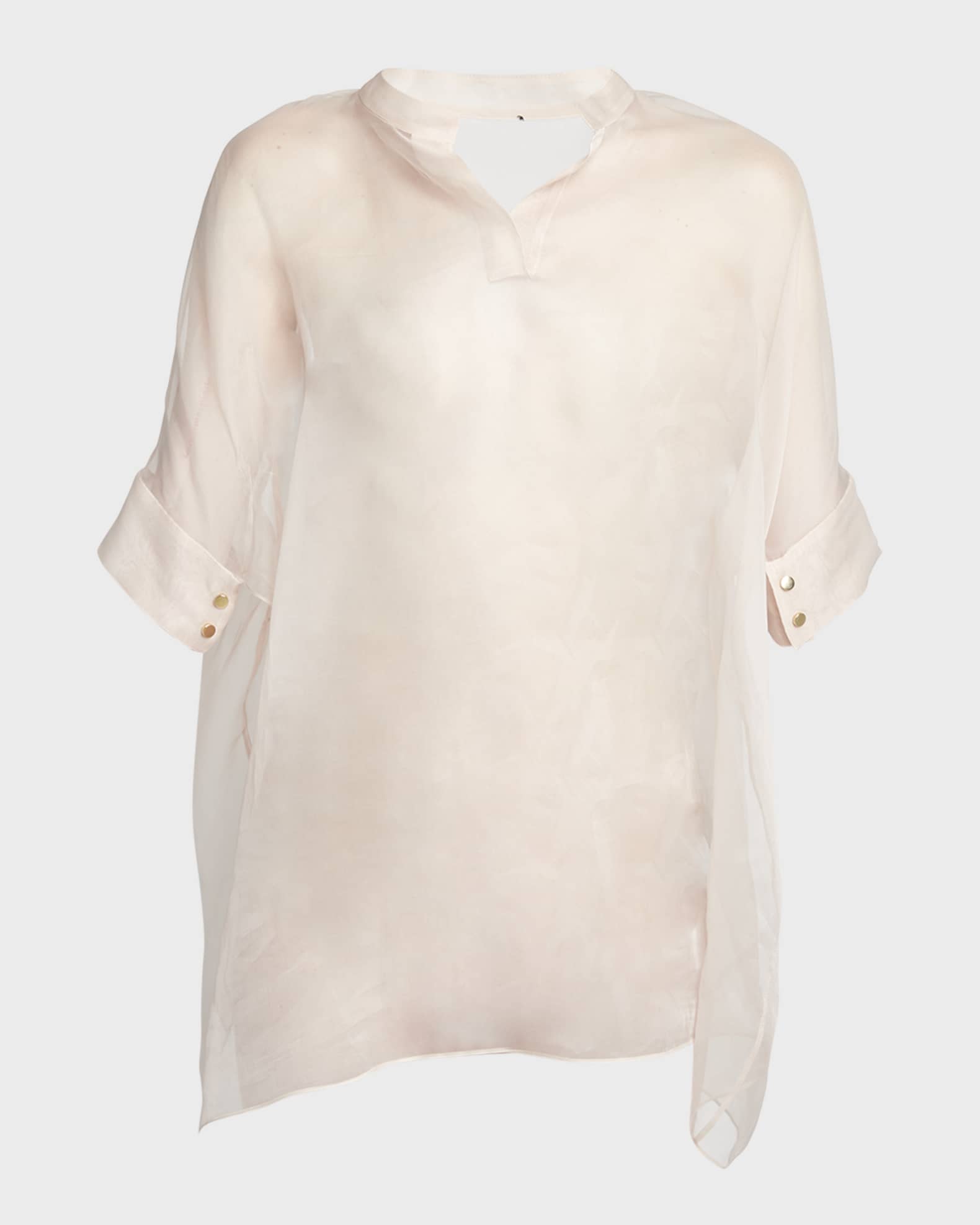 【一部予約販売中】 Armani Giorgio Short-Sleeve Cami With Top Tunic Silk Sheer トップス