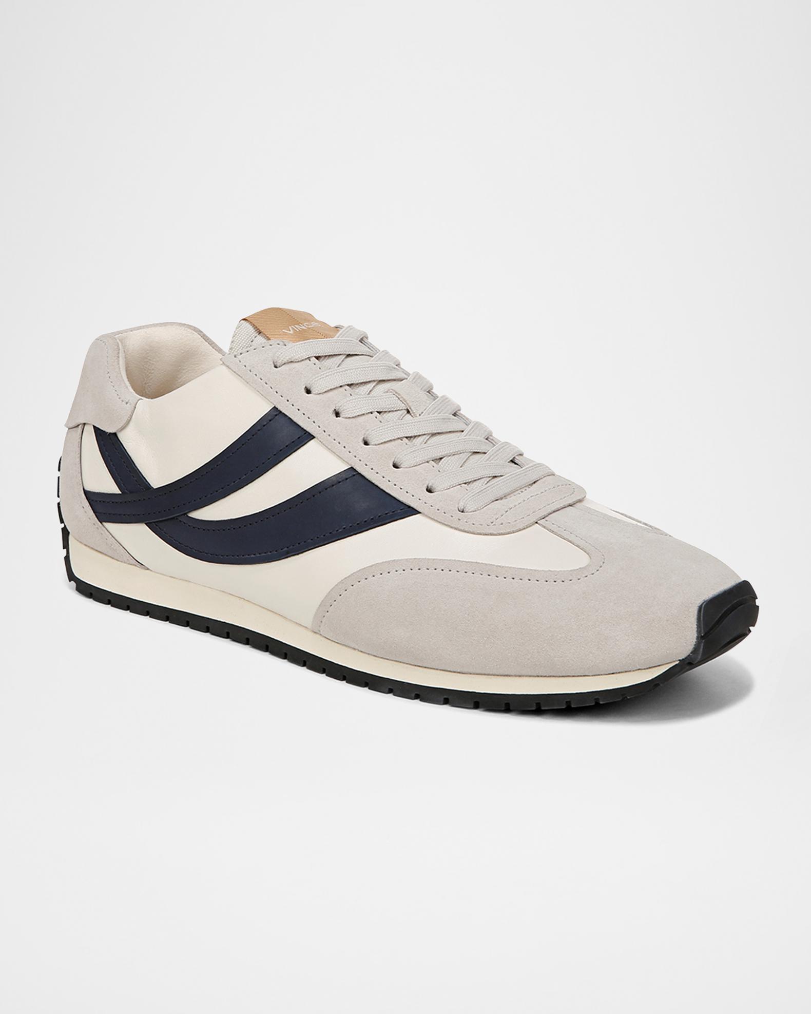 Vince Mercer Sneakers Mens Sz 8 White Navy‎ Blue Leather Slip On Shoes Casual Amazon.com | Vince Mens Mercer Lace Up Casual Fashion  main image 4