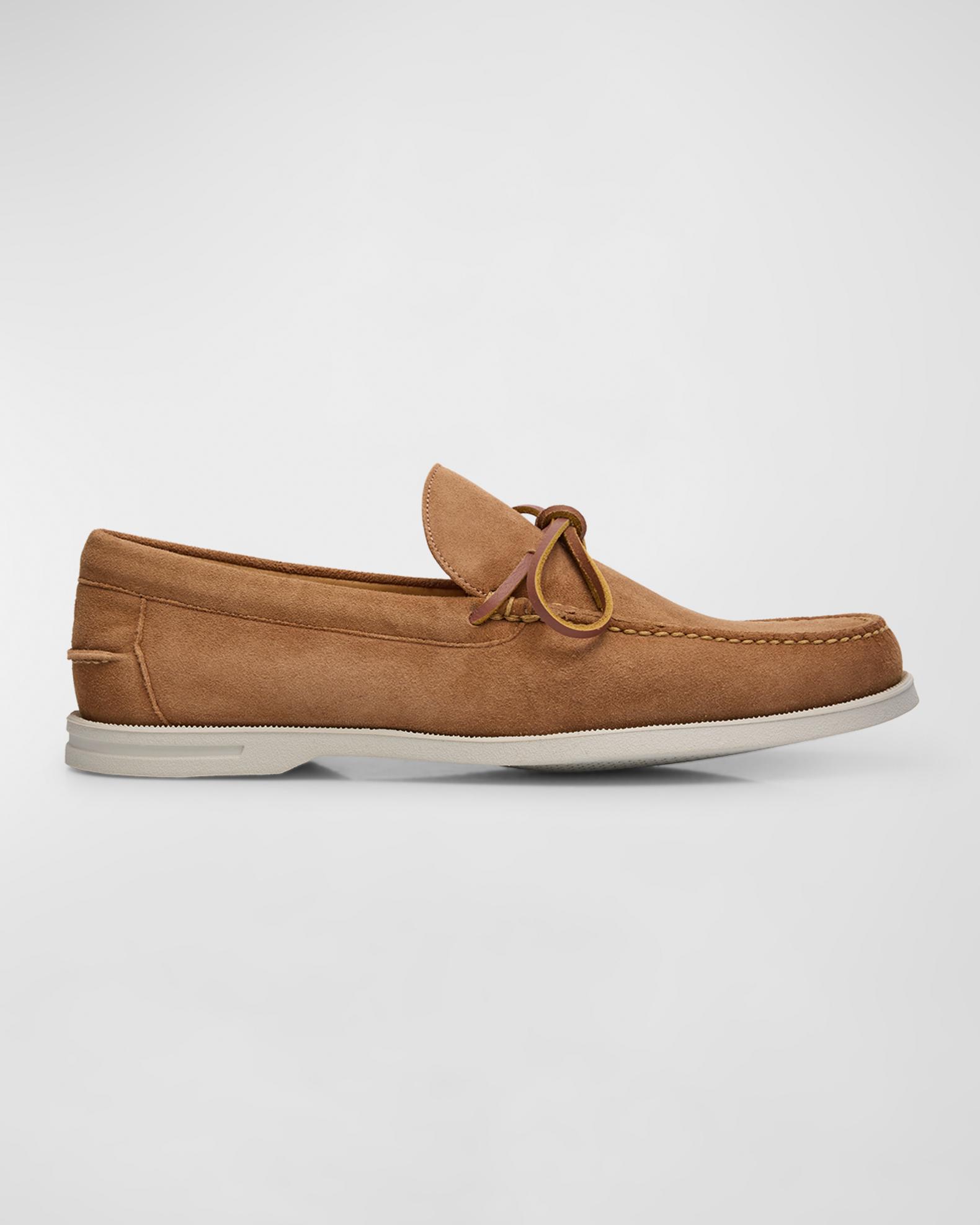Peter Millar Men's Excursionist Leather Boat Shoes | Neiman Marcus