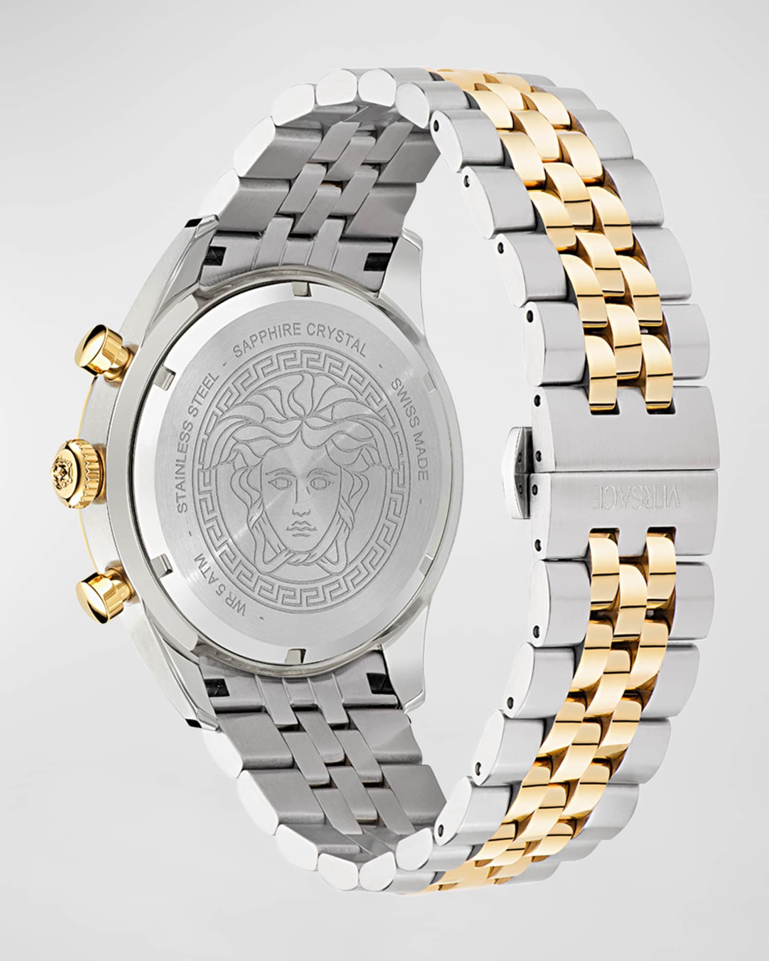 腕時計その他 Versace Two-Tone Bracelet Watch With Silver Guilloche Dial V-Code Womens Watch Two Tone Case Silver Guilloché Dial Two