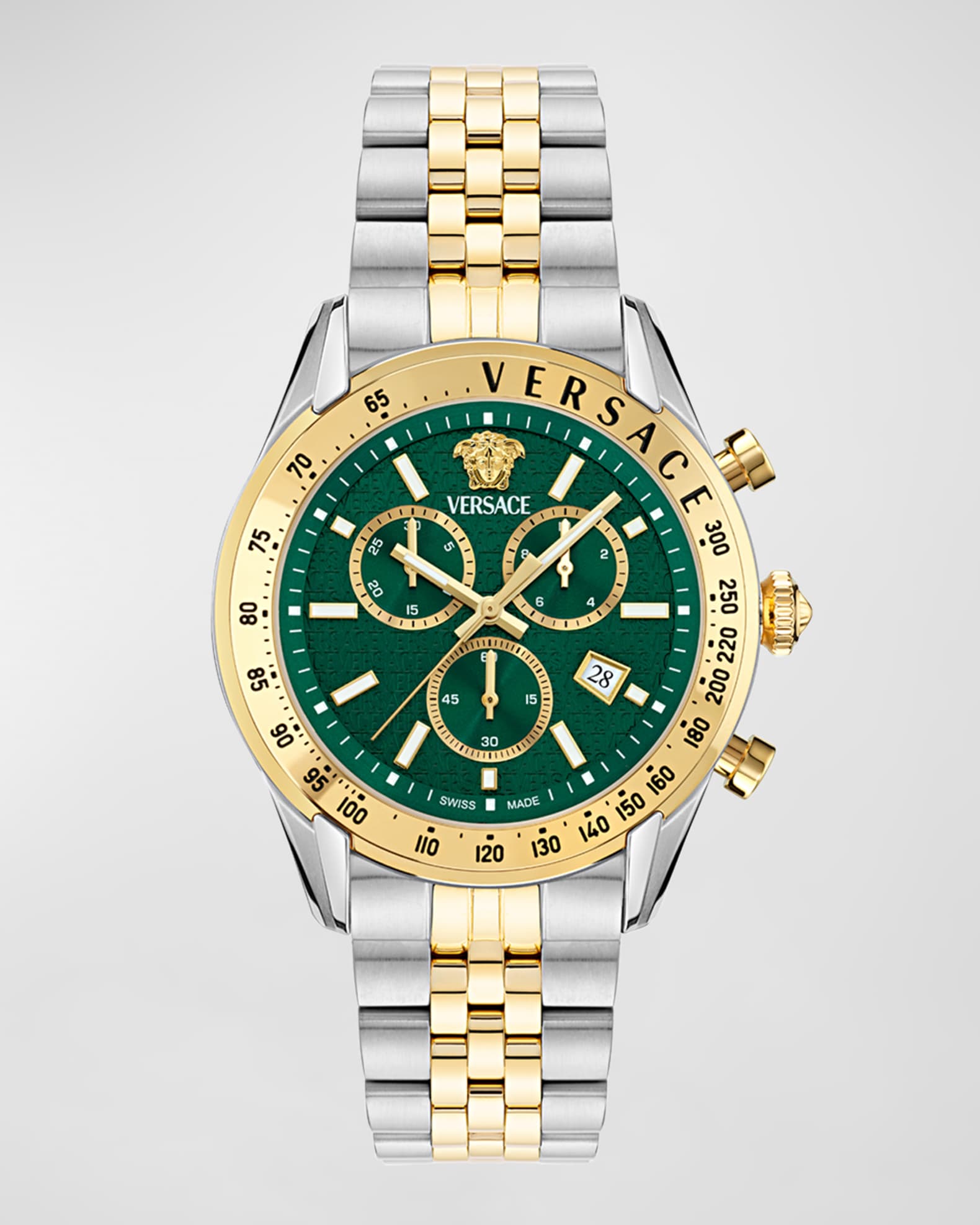 Versace Men s Chrono Master Two Tone Bracelet Watch 44mm Neiman Marcus