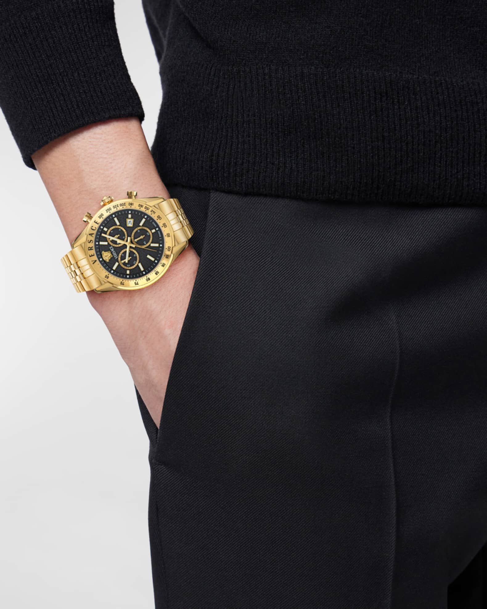 Men's Chrono Master IP Yellow Gold Bracelet Watch, 44mm 1
