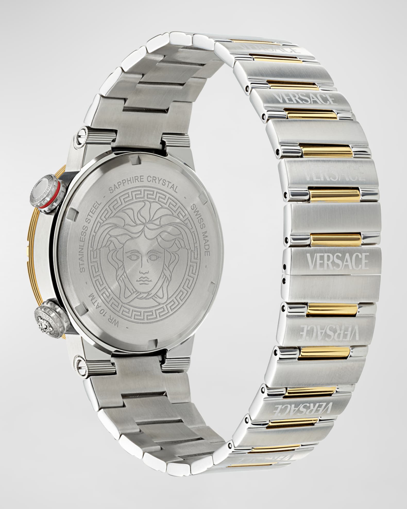 腕時計その他 Versace Two-Tone Bracelet Watch With Silver Guilloche Dial Versace Greek Silver Guilloche Dial Two-Tone Bracelet Watch