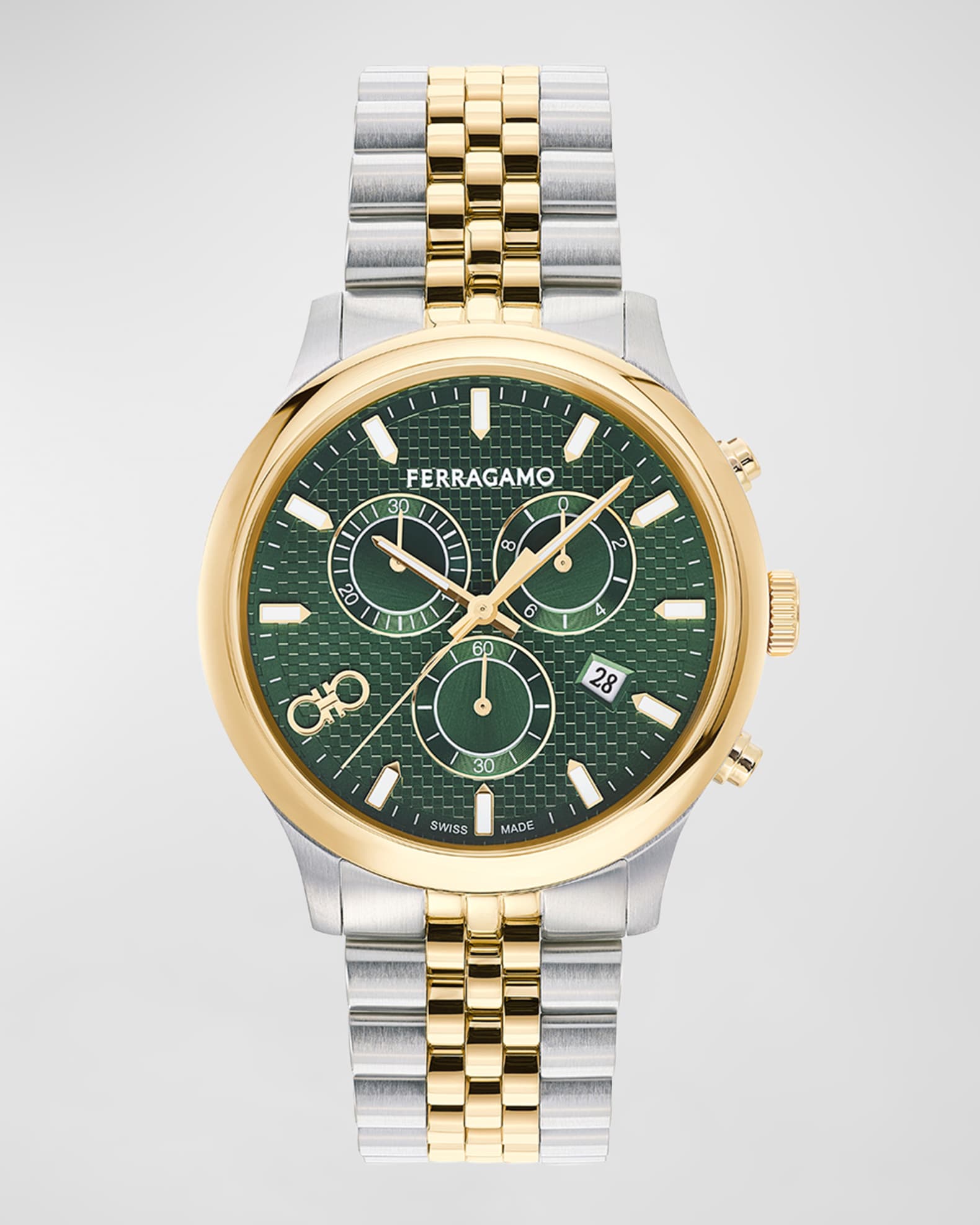 Men's Duo Chrono Two-Tone Bracelet Watch, 42mm