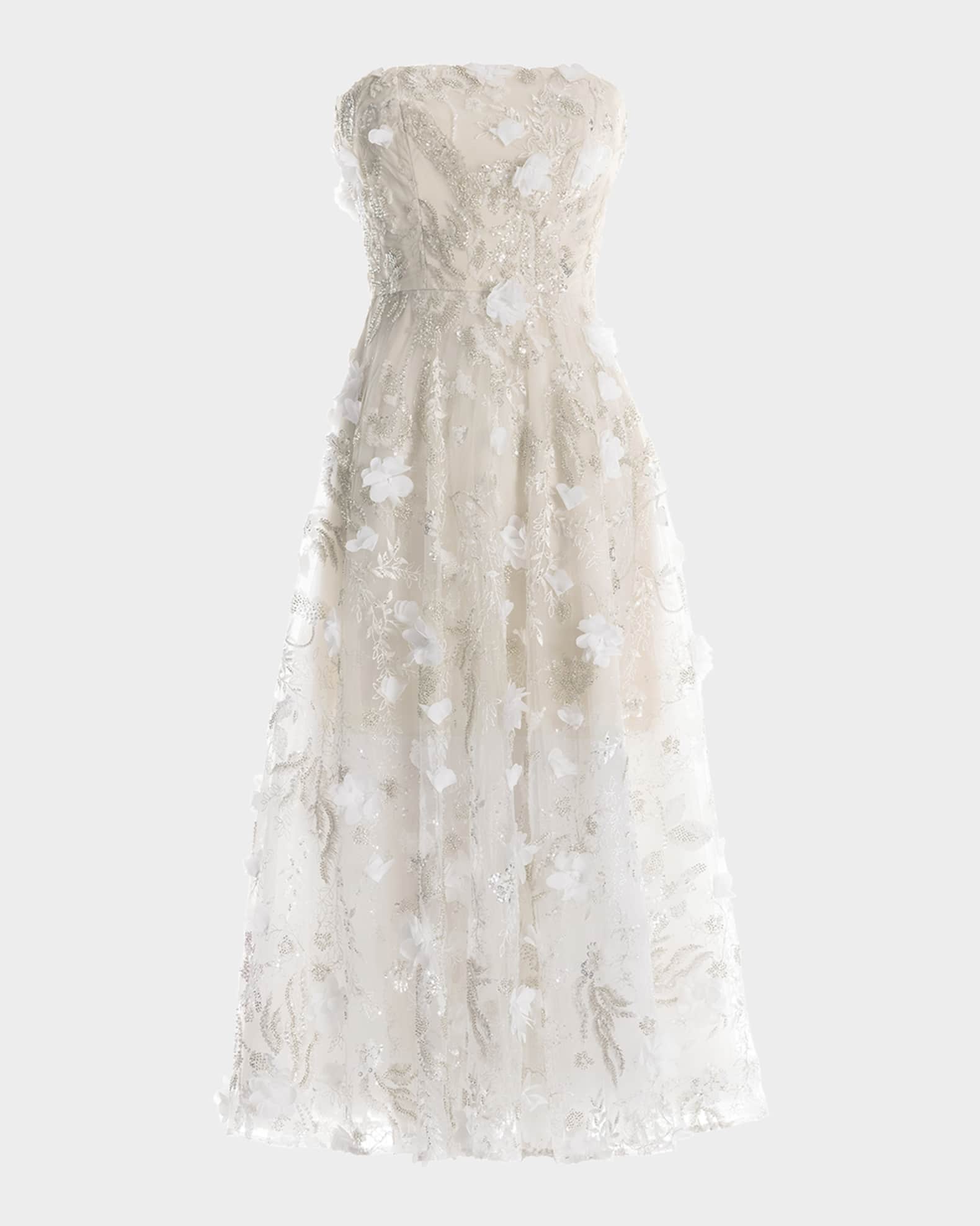 Kailyn Beaded Floral-Embroidered Midi Dress 0