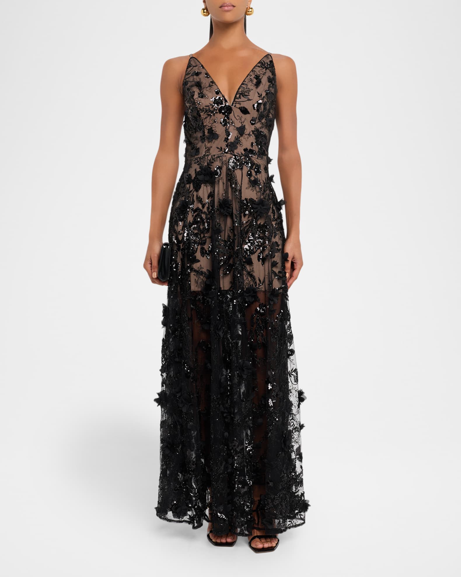 Dress the Population Black Label Sidney Bead Sequin Floral