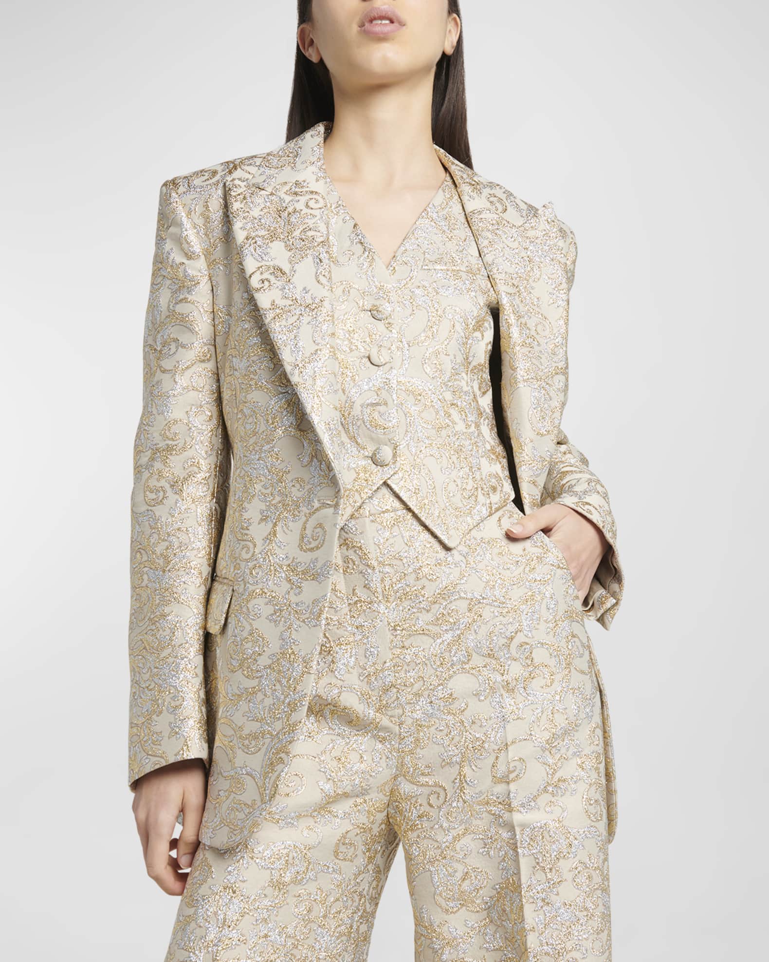 Single-Breasted Brocade Suit | Neiman Marcus
