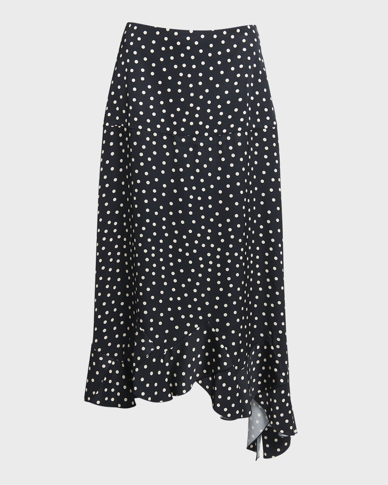 Stella McCartney Polka Dot-Print Tiered Asymmetric Maxi Skirt