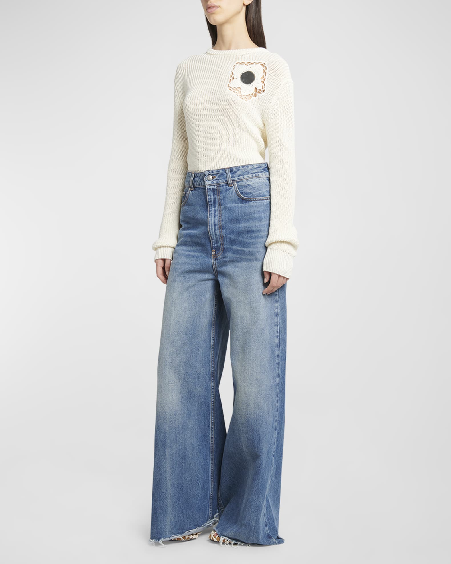 Stella mccartney wide leg jeans outlet