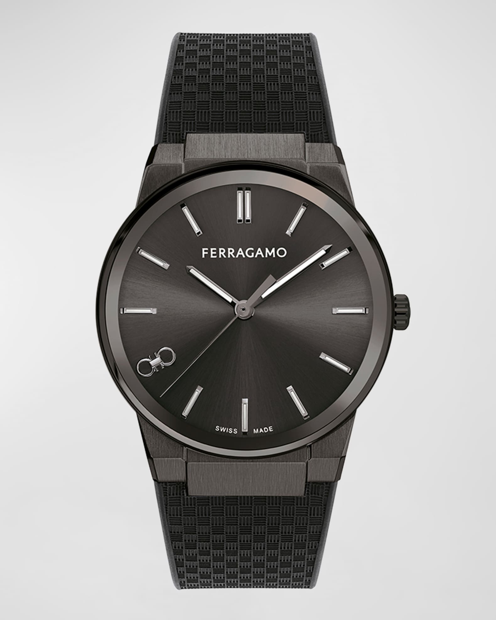 Infinity Sapphire IP Black Rubber-Strap Watch, 41mm 0