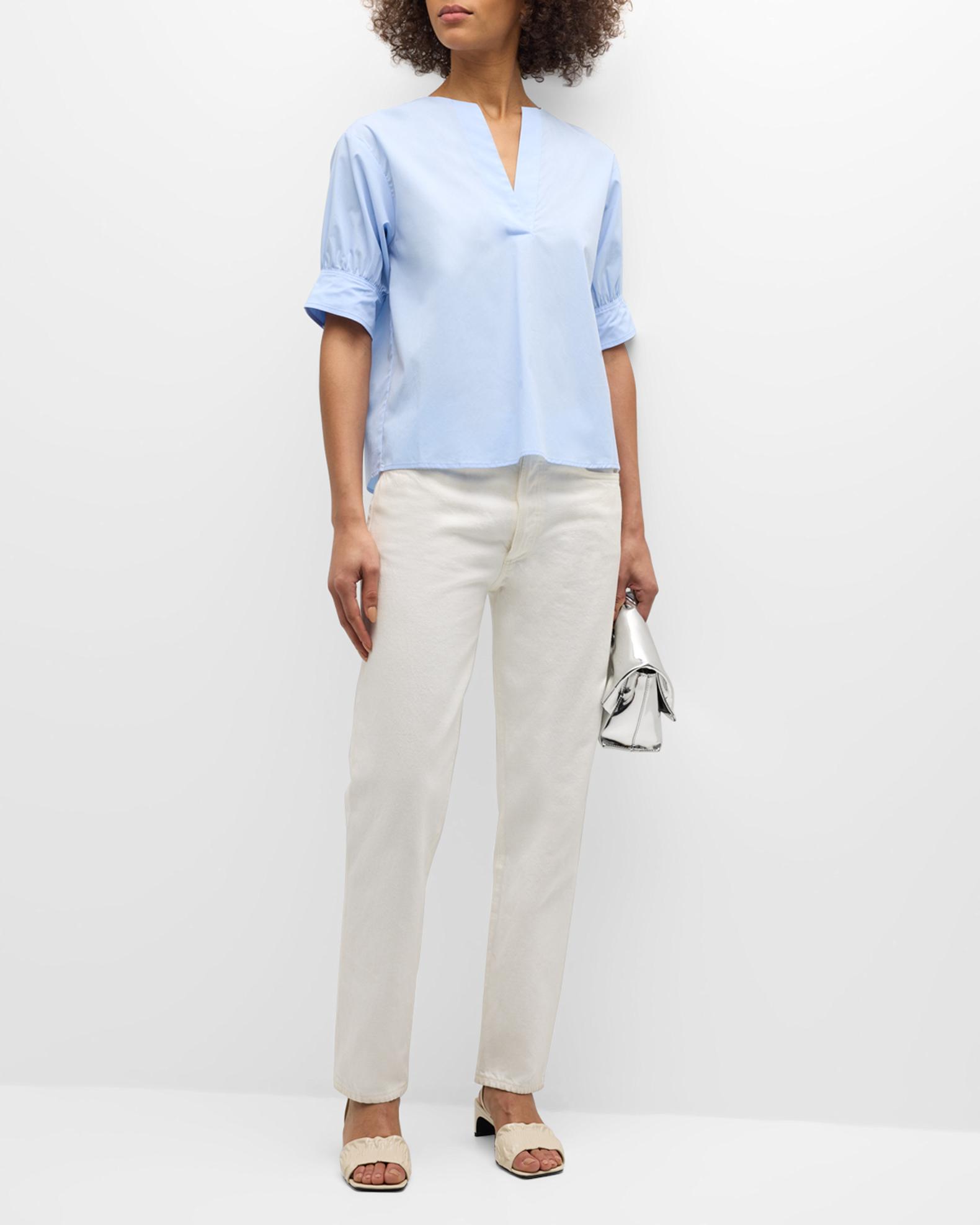 FRAME V-Neck Popover Top | Neiman Marcus