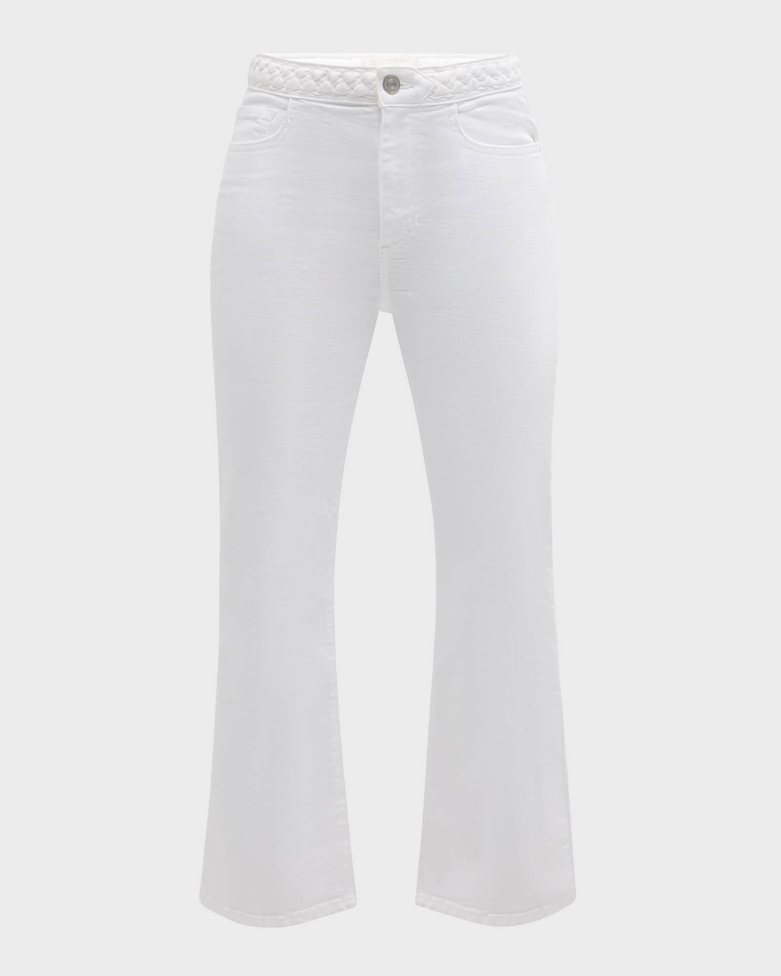 Braided Crop Mini Bootcut Jeans