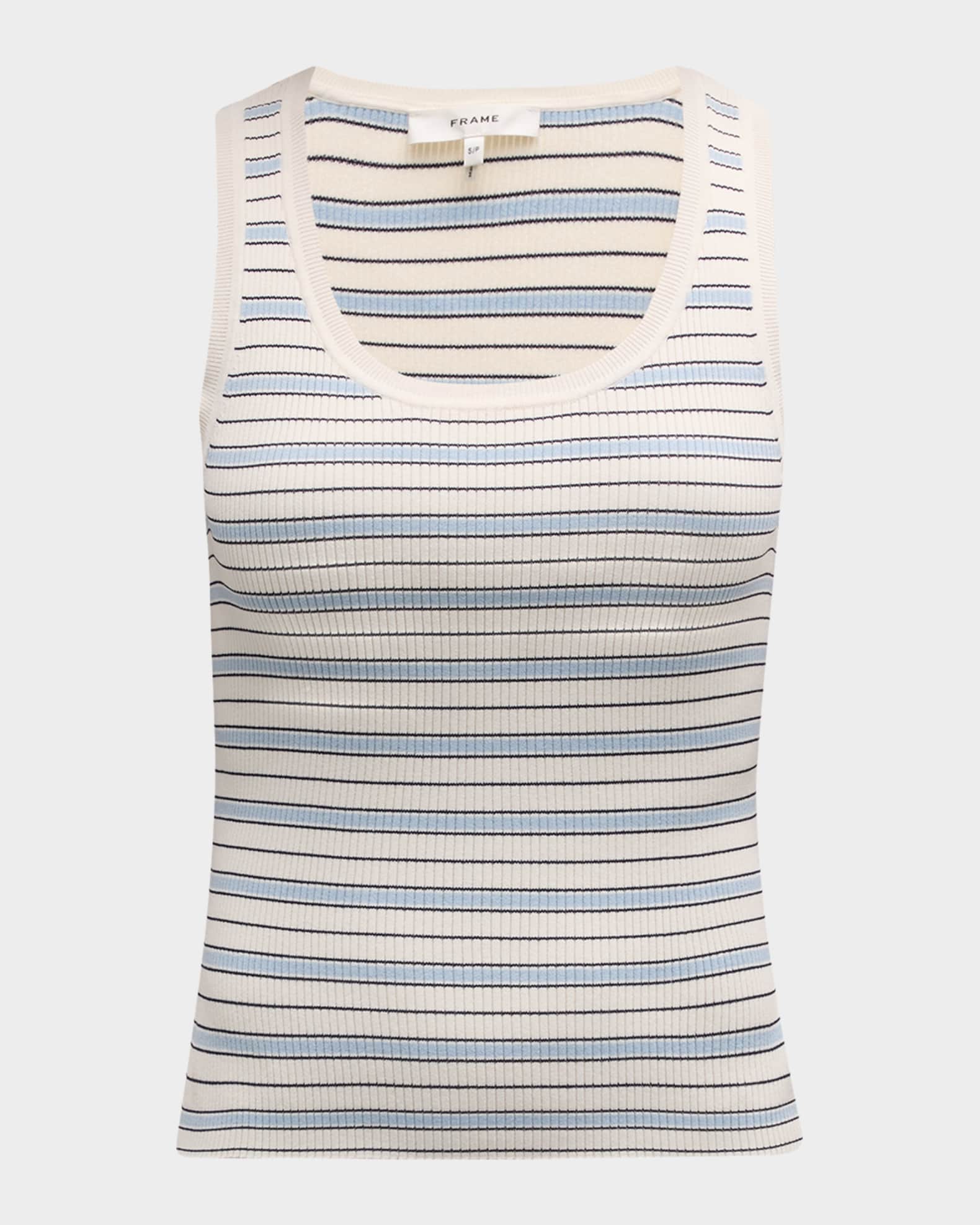 FRAME Striped Sweater Tank Top