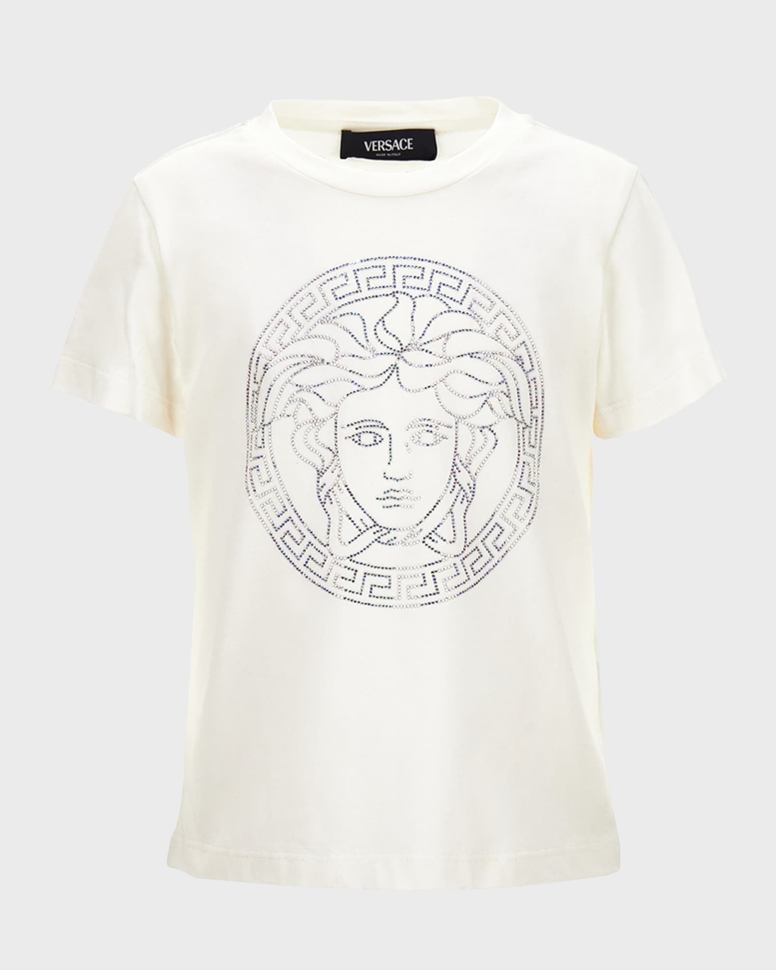 Versace Girls Greca Medusa Graphic Tee Big Kid White