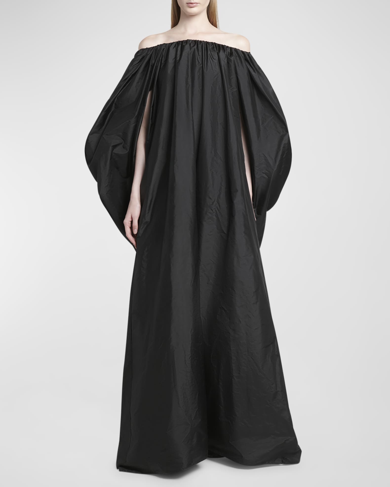 Stella McCartney cape-sleeve asymmetric dress - Black