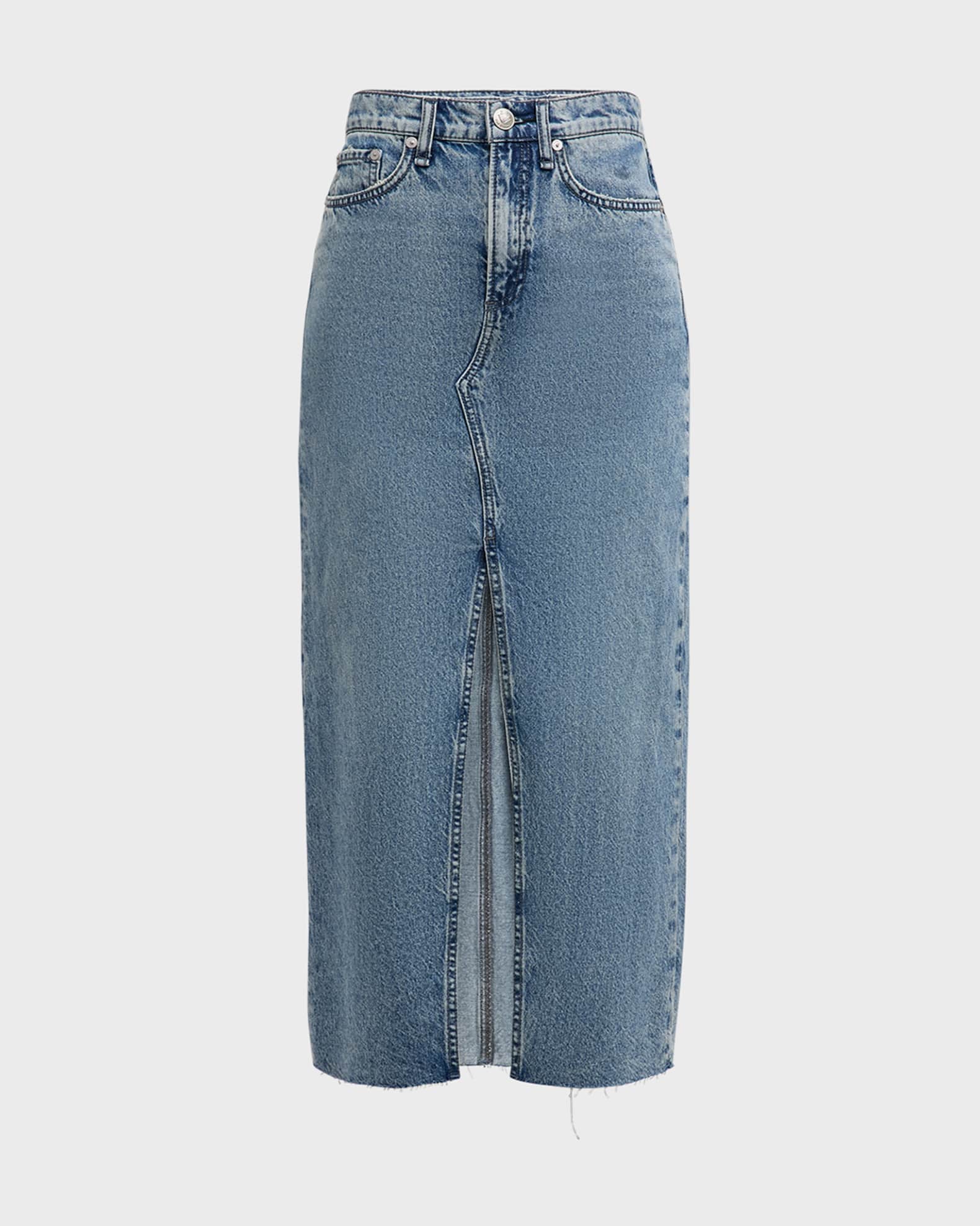 Rag & Bone Clara Denim Midi Skirt