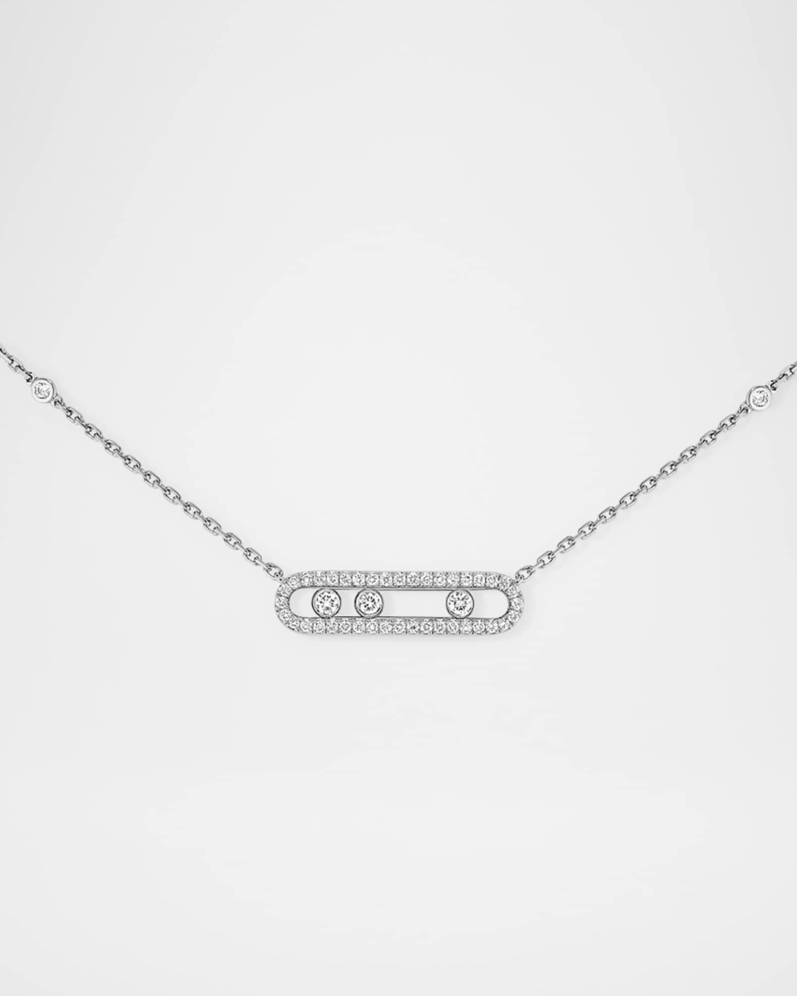 Baby Move 18K White Gold Diamond Pave Necklace