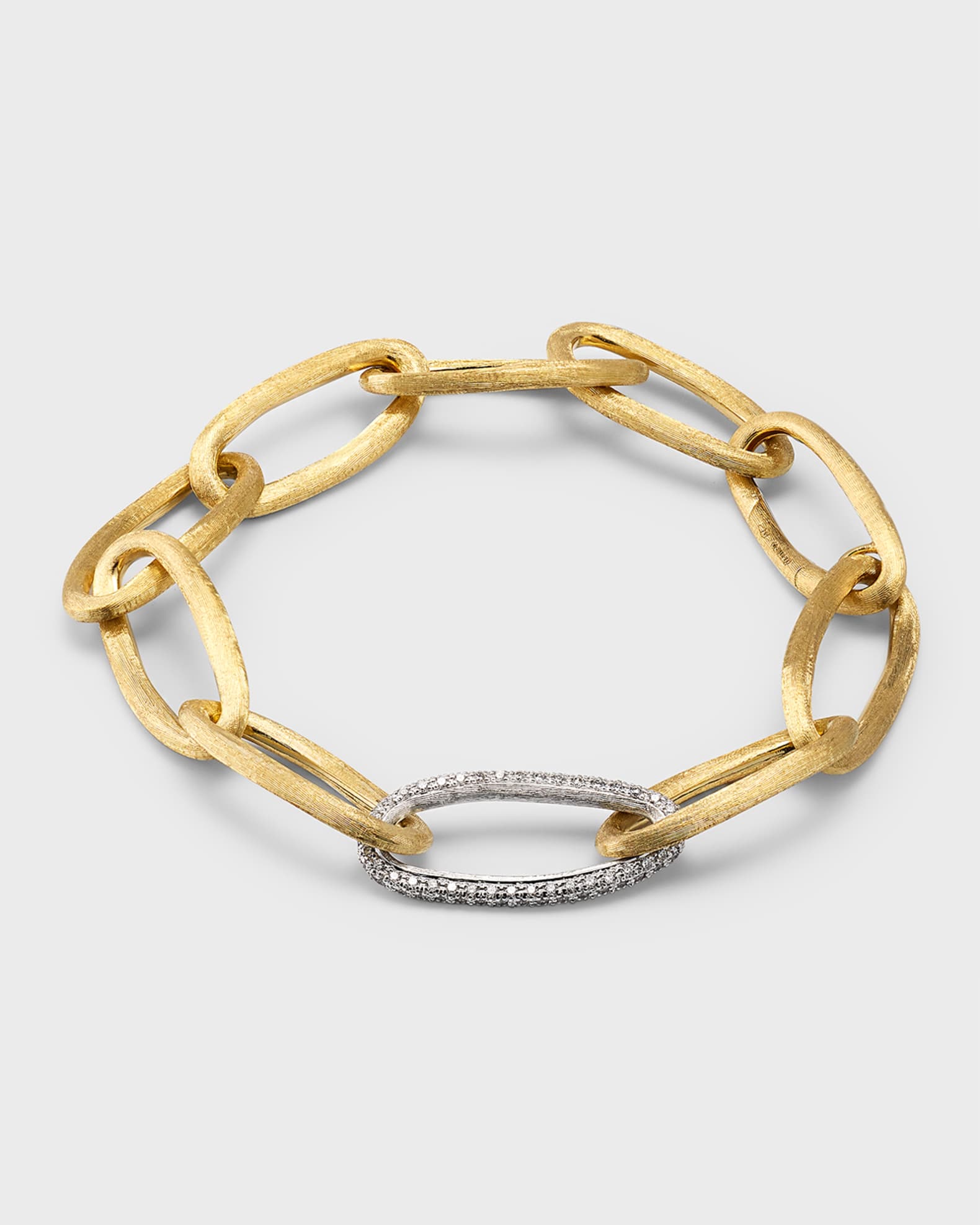 18K Gold Jaipur Link Alta Oval Link Bracelet with Diamonds 0