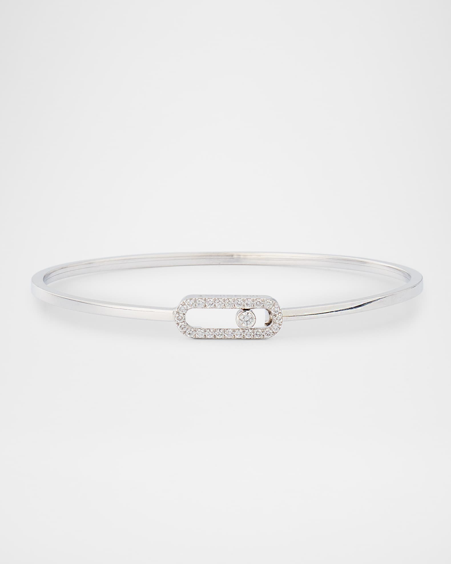 MOVE UNO 18K WHITE GOLD FLEX DIAMOND PAVE BRACELET 0