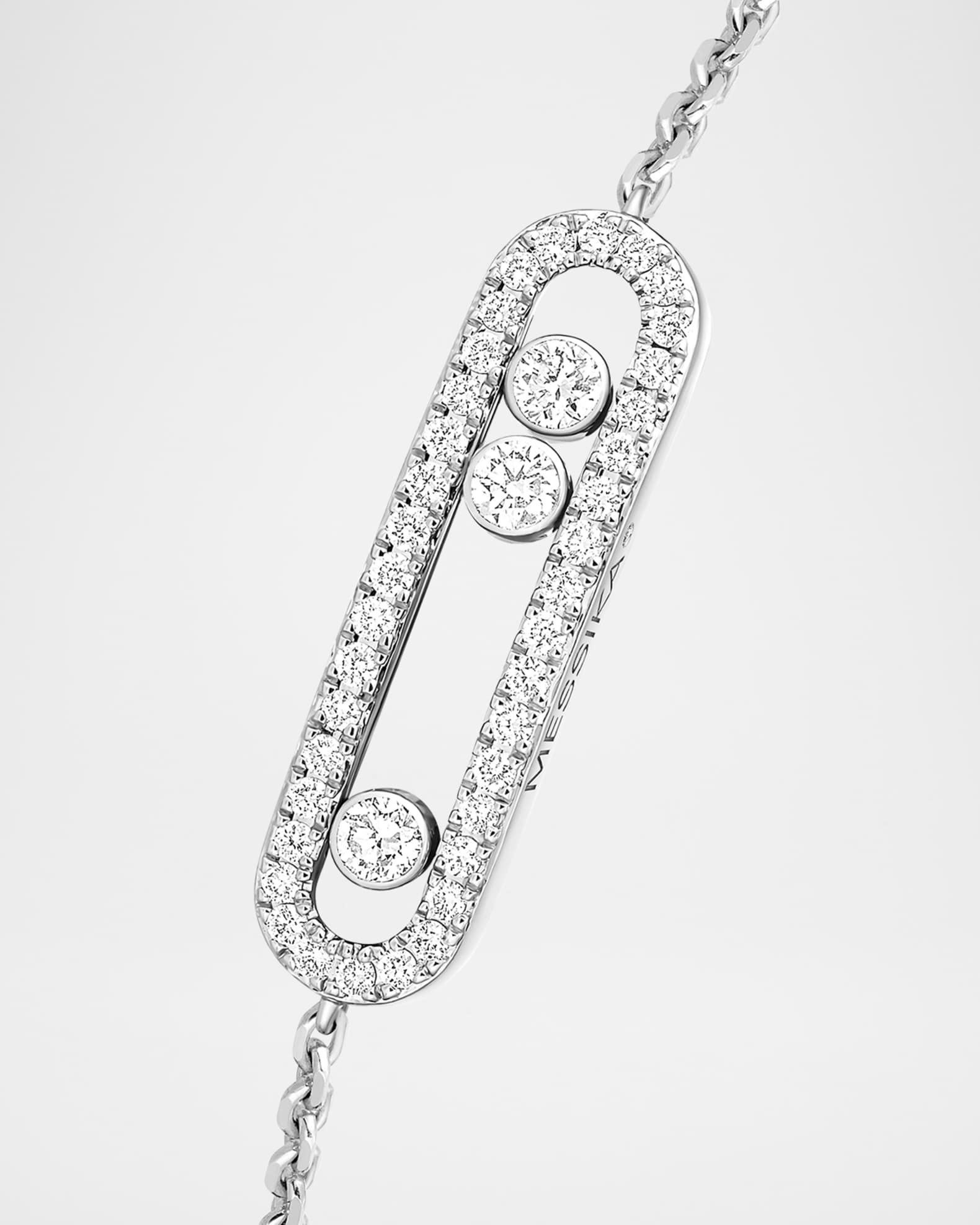 Messika Baby Move 18K White Gold Pave Diamond Station Chain Bracelet Neiman Marcus