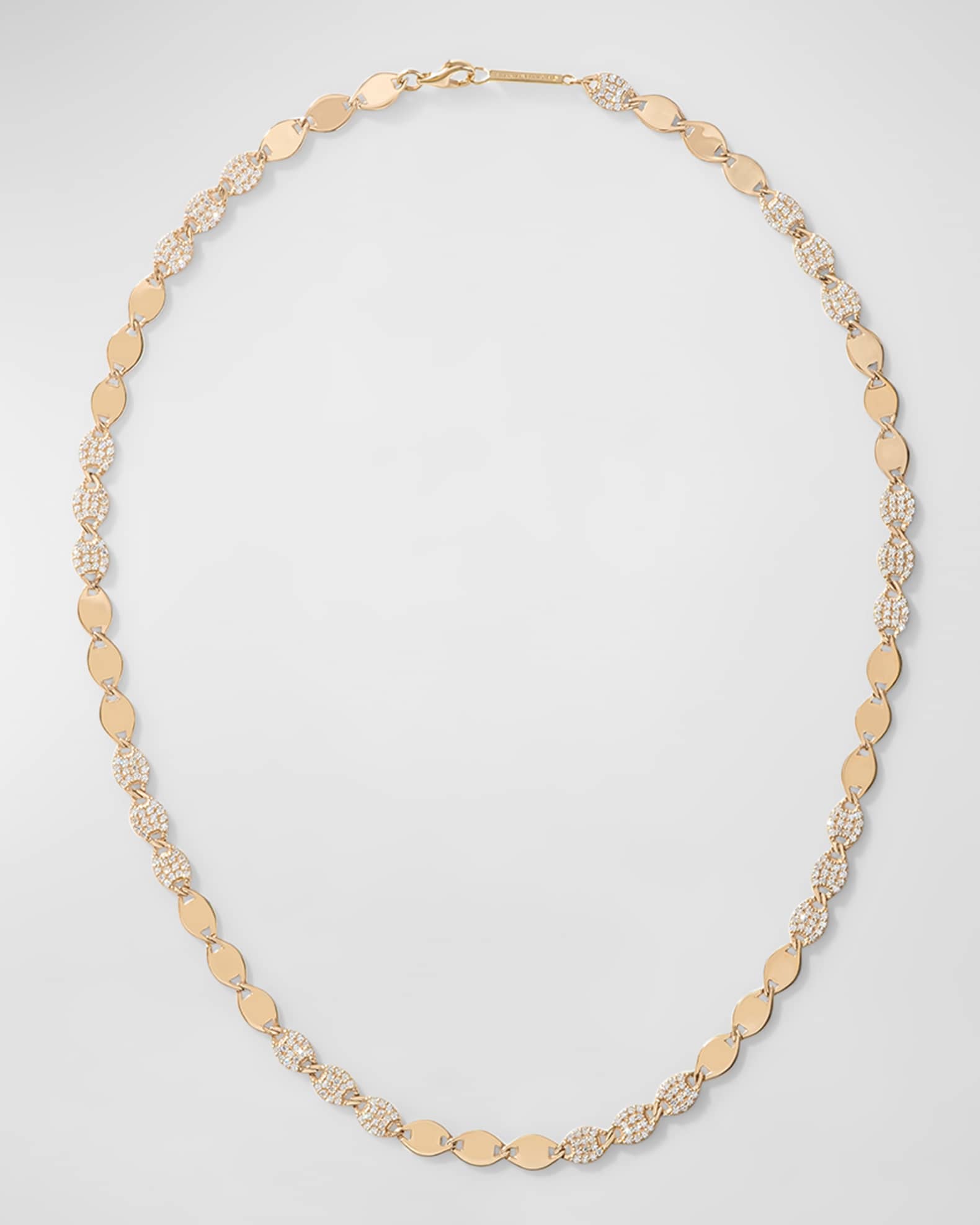 14k Gold Flawless Nude Diamond Link Necklace 0