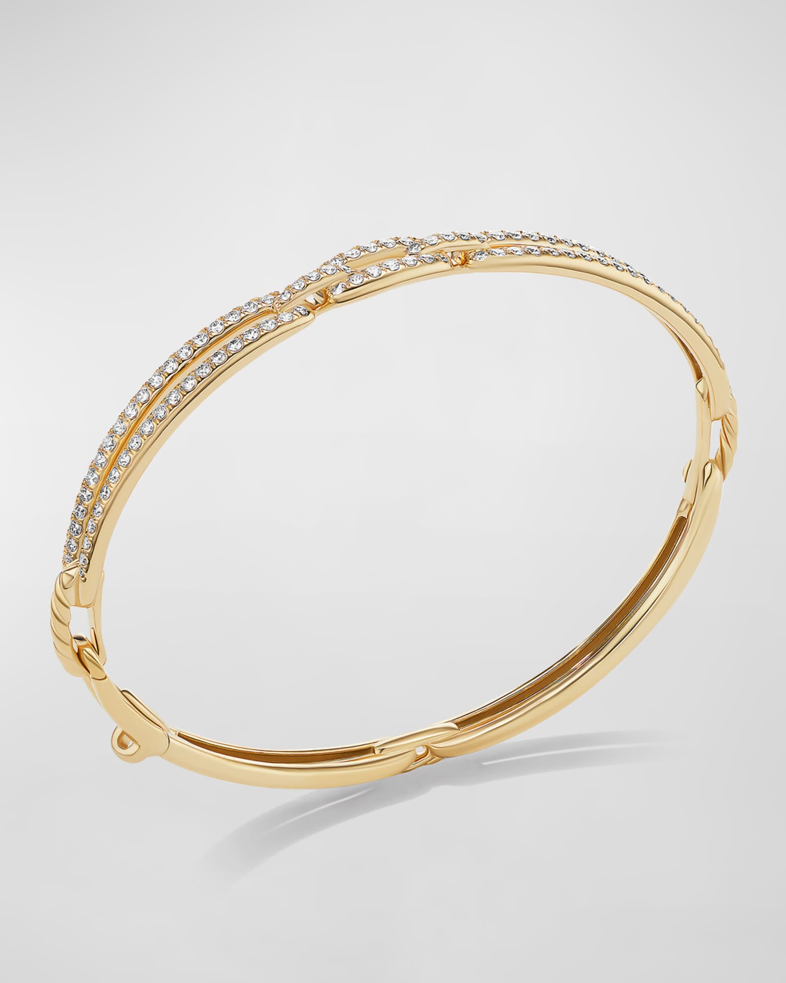 Stax Link Bracelet with Diamonds in 18K Gold, 7mm 1