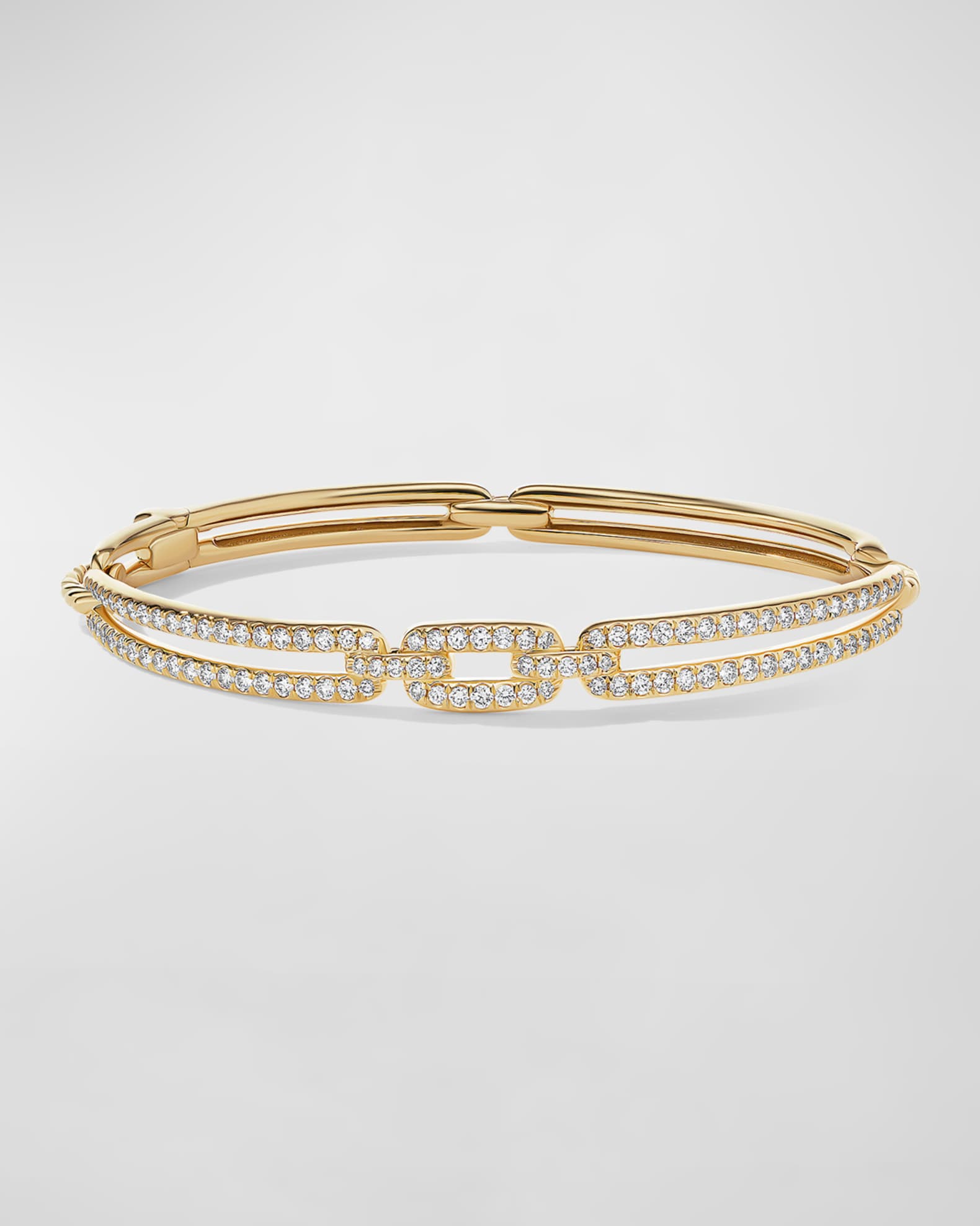 Stax Link Bracelet with Diamonds in 18K Gold, 7mm 0