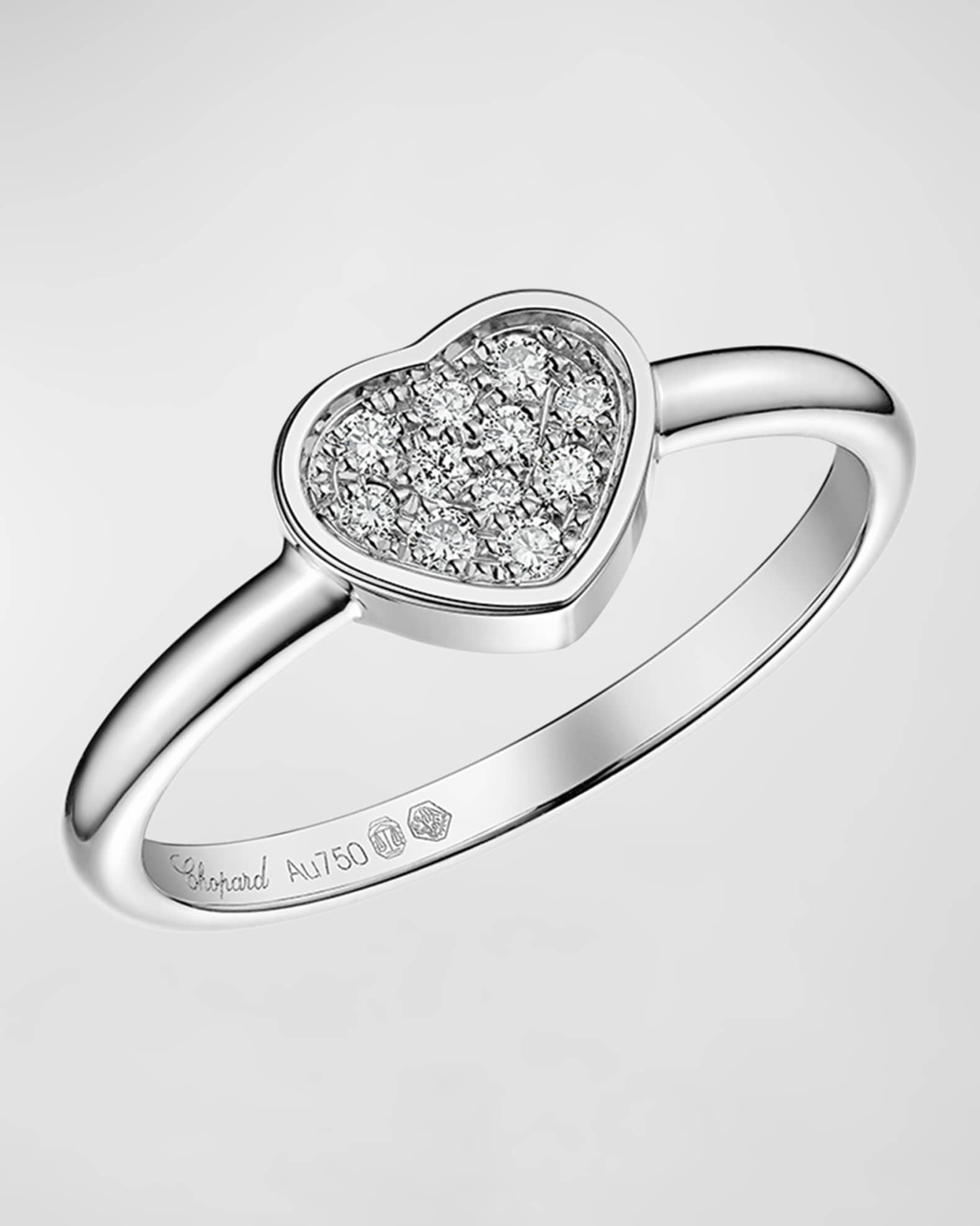 Chopard Happy Hearts 18K White Gold Diamond Ring Neiman Marcus