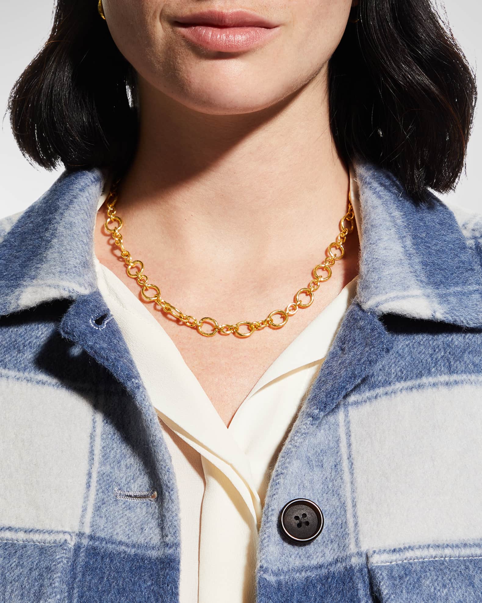 Riviera Gold 19K Link Necklace, 17"L 1