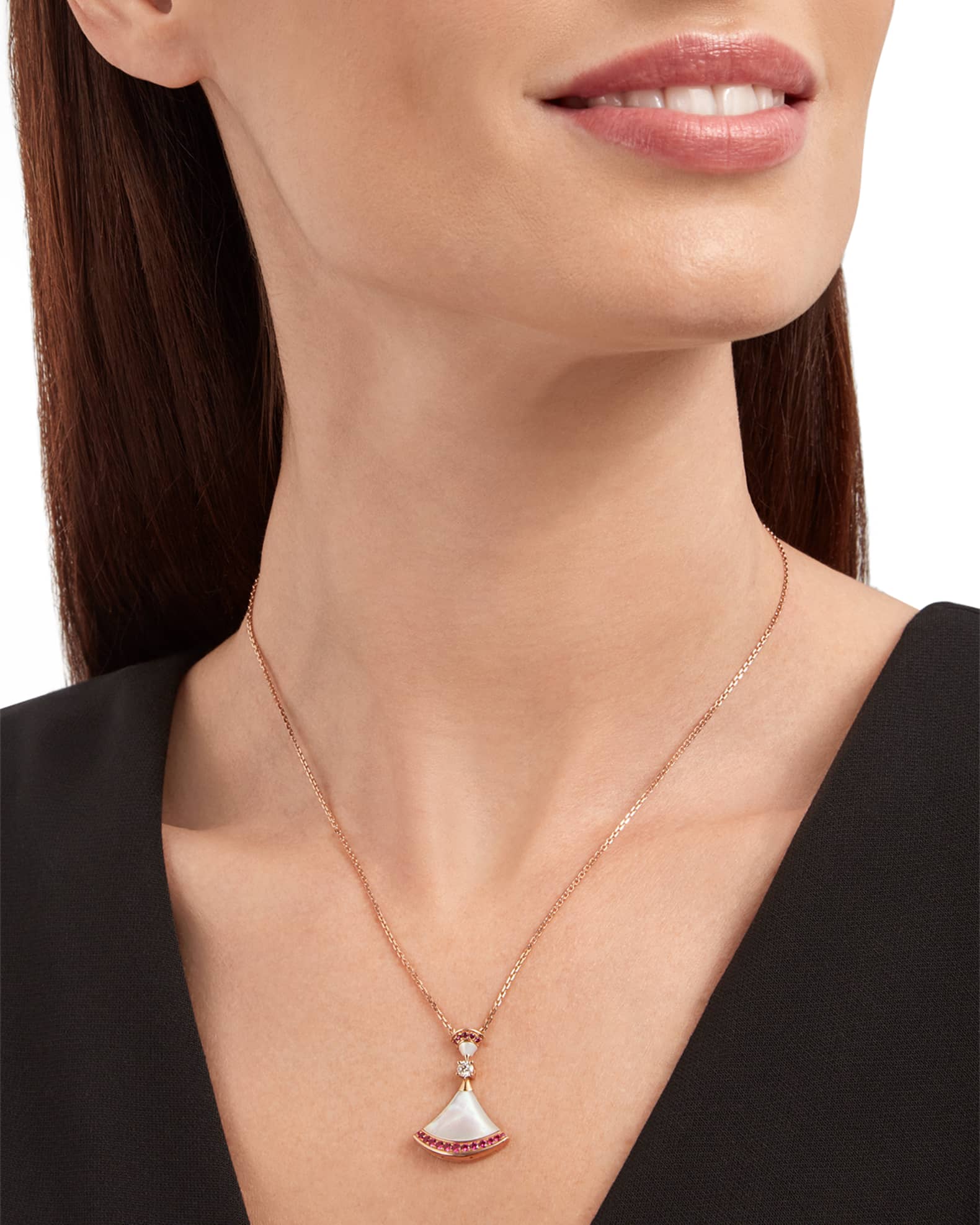 Diva's Dream Mother-of-Pearl Necklace with Diamond and Rubies 1