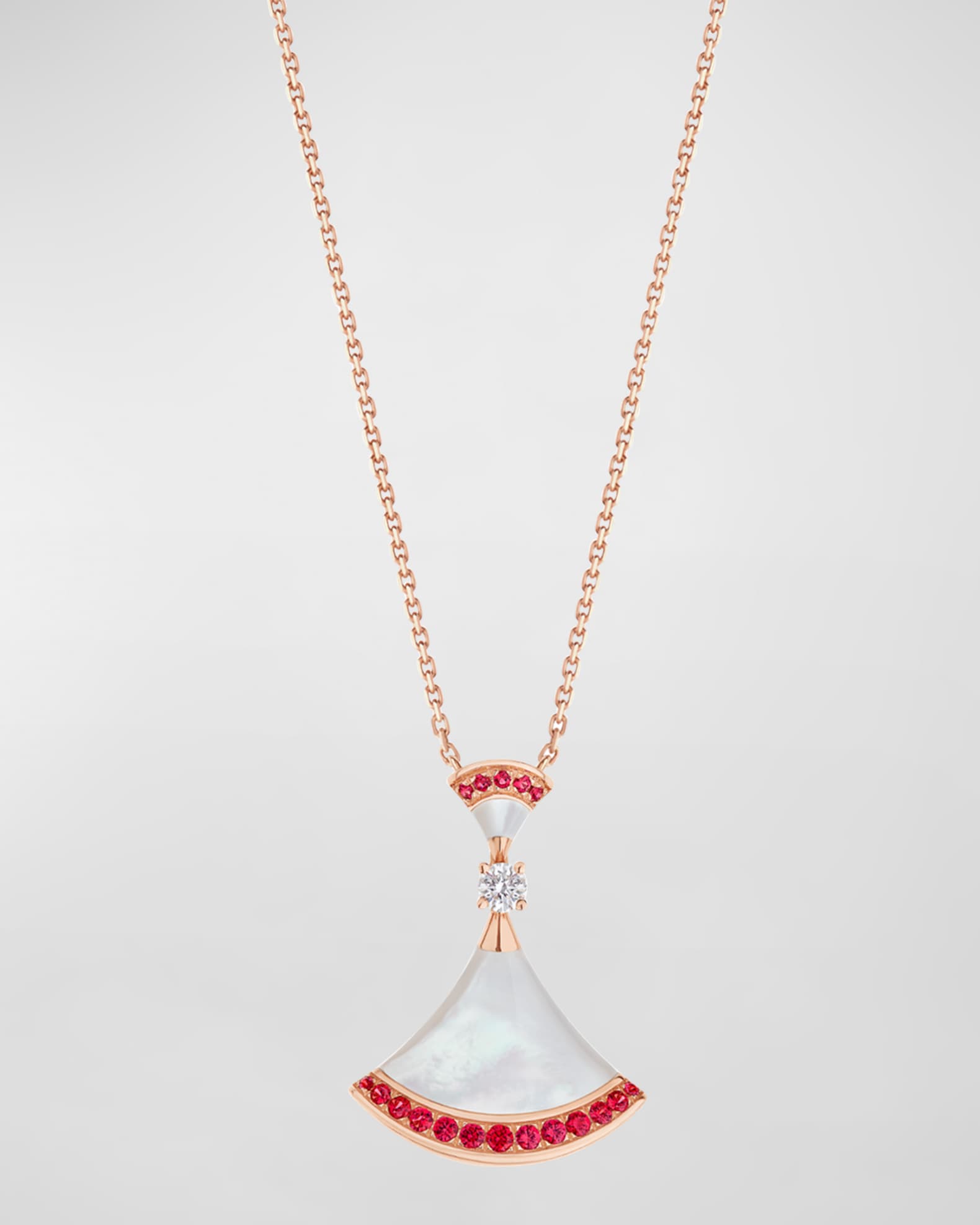 Diva's Dream Mother-of-Pearl Necklace with Diamond and Rubies 0