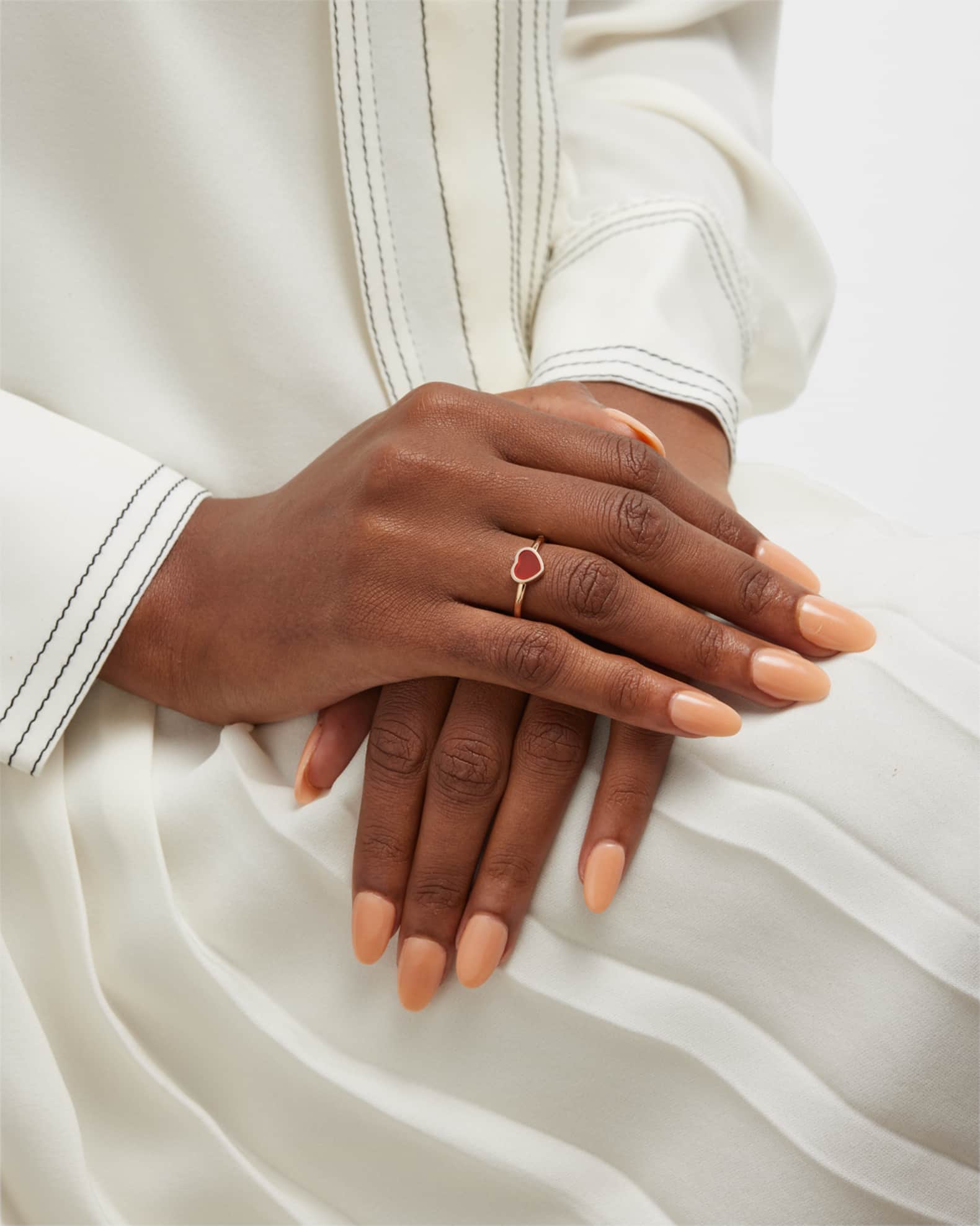 Happy Hearts 18K Rose Gold Carnelian Ring 1