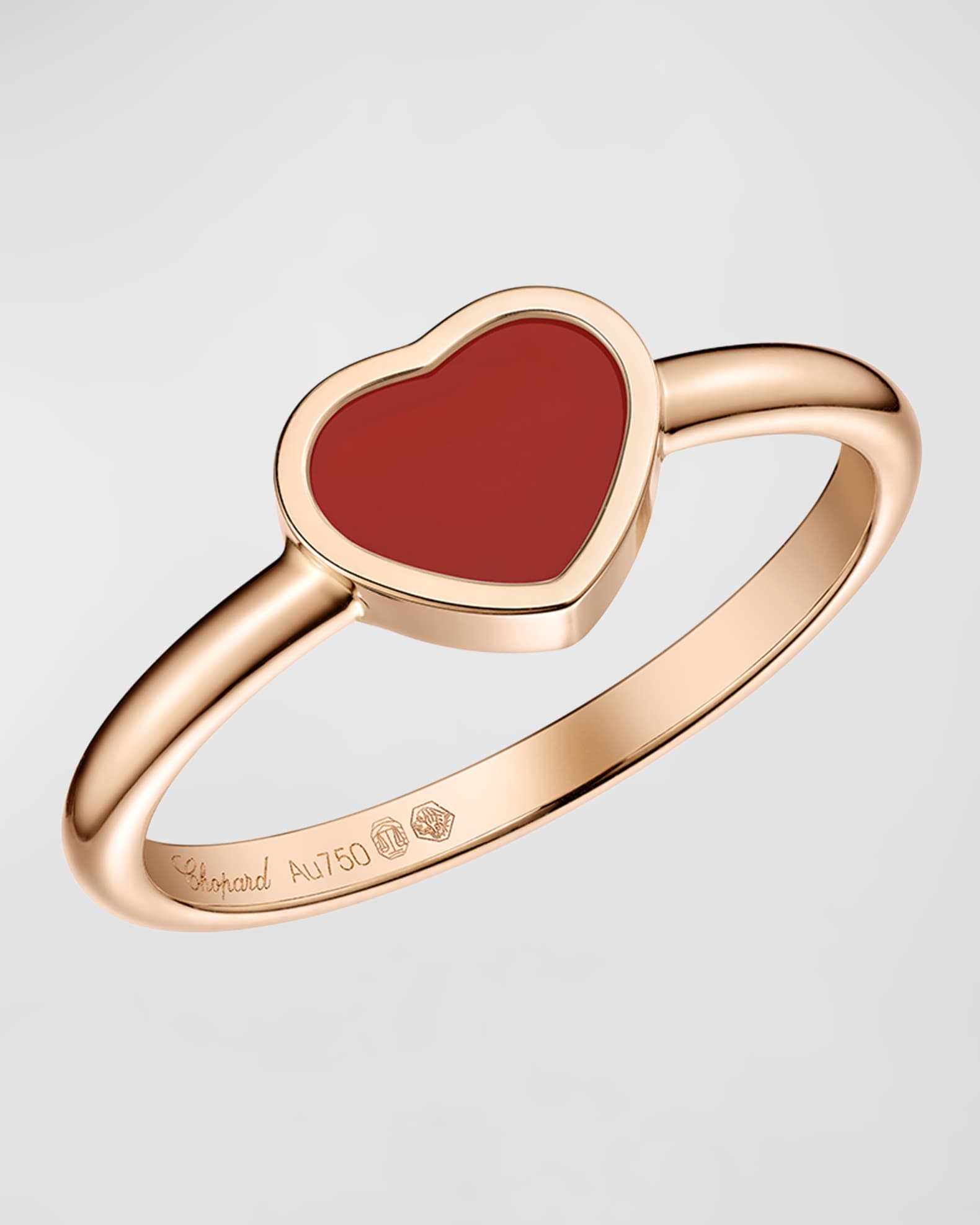 Happy Hearts 18K Rose Gold Carnelian Ring 0