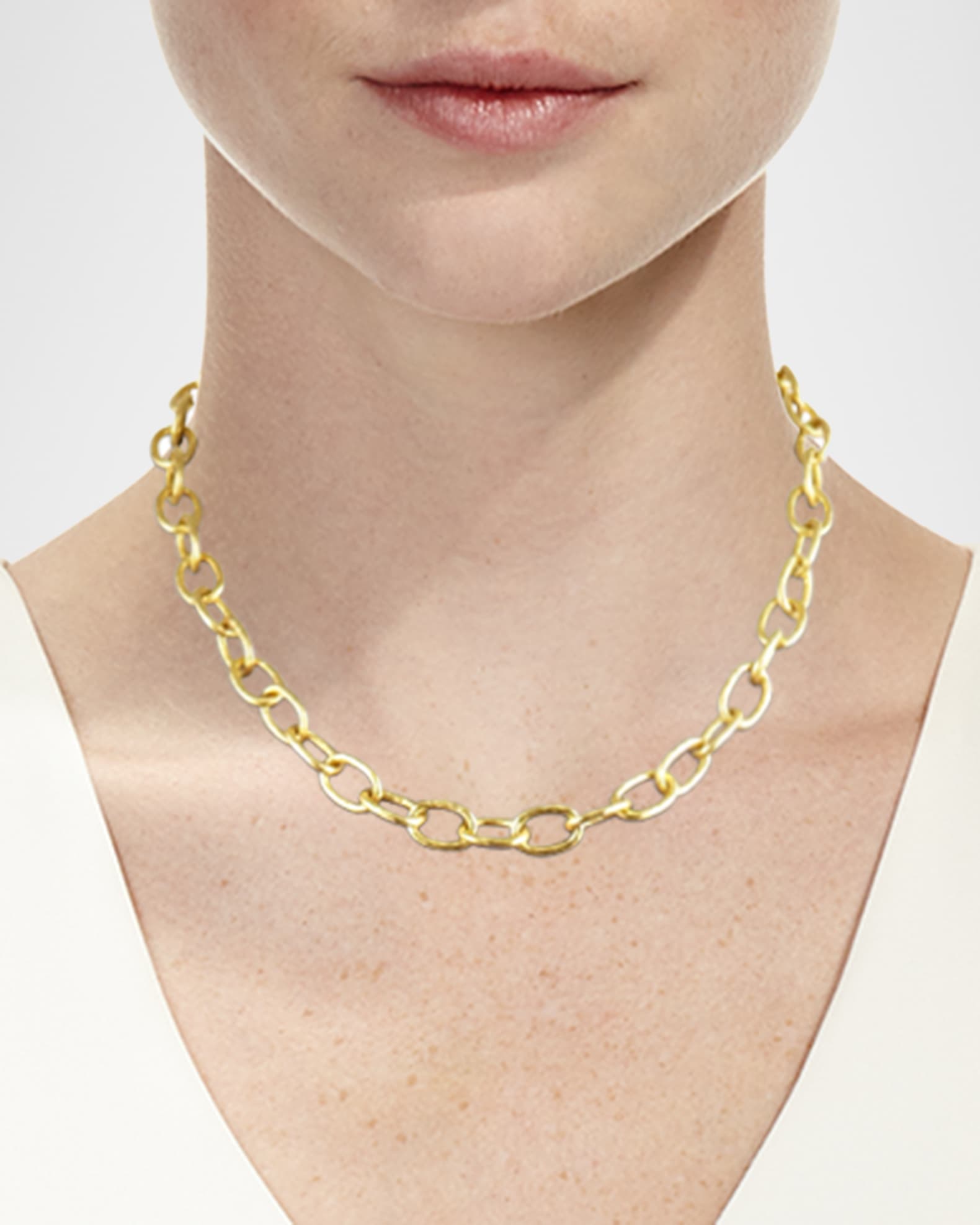 Volterra 19K Gold Link Necklace, 17"L 1