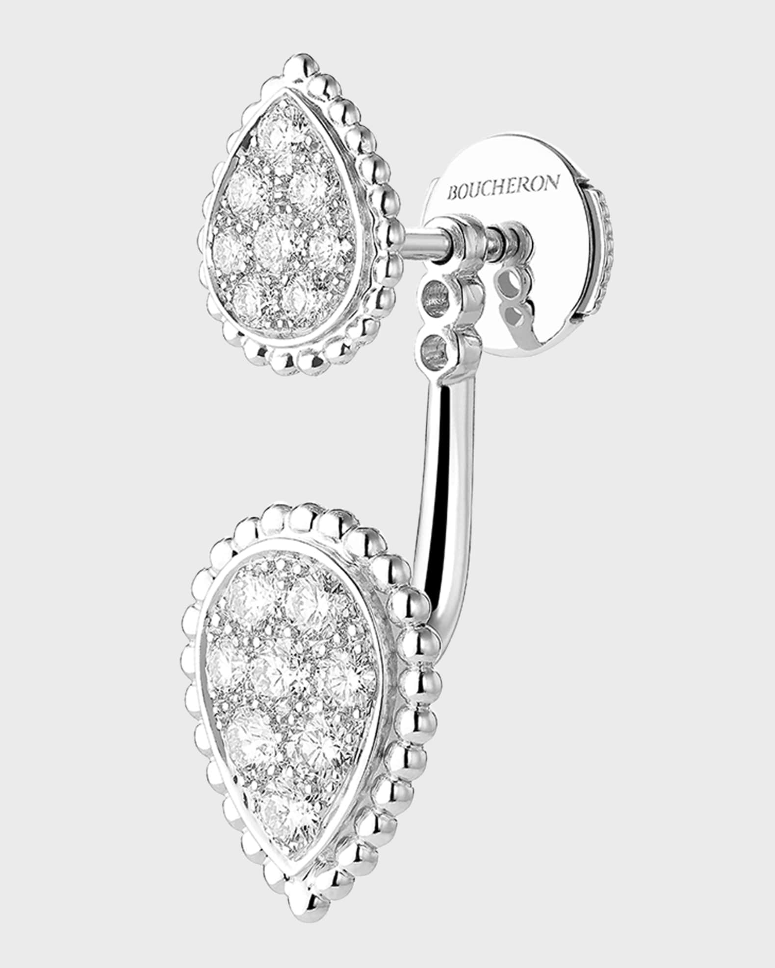 Boucheron 4.03 Carat Round Diamond Floral Earrings (Platinum