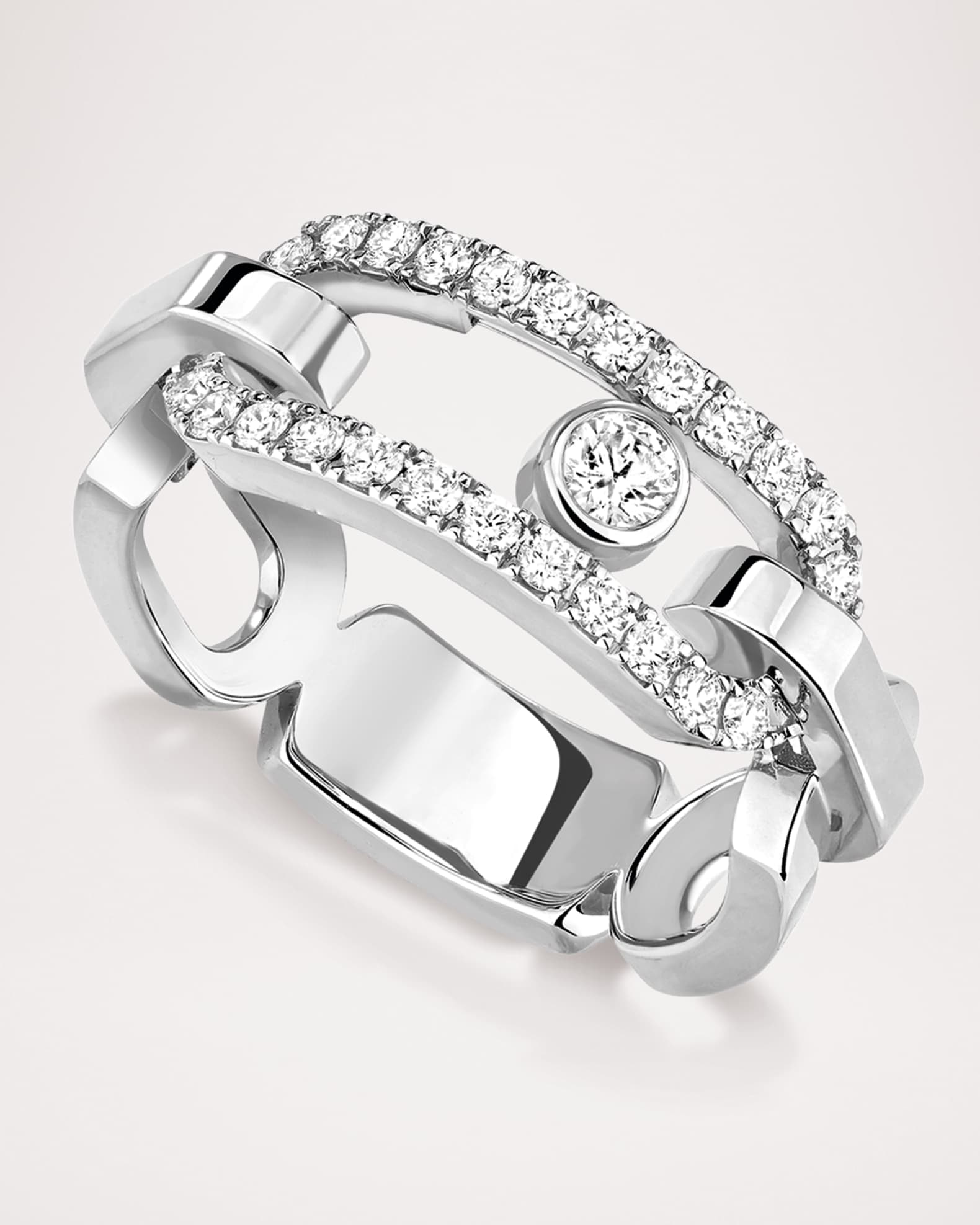 MOVE LINK 18K WHITE GOLD DIAMOND RING 0