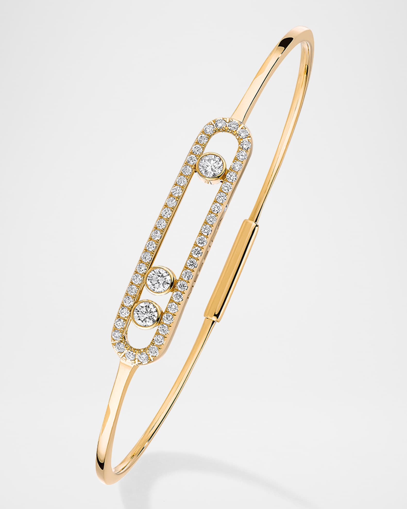 MOVE PAVE 18K YELLOW GOLD THIN DIAMOND BRACELET 0