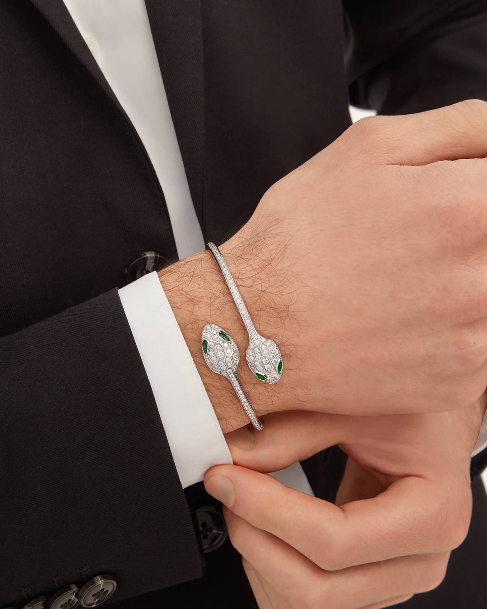 Serpenti Bypass 18K White Gold Diamond Bracelet 1