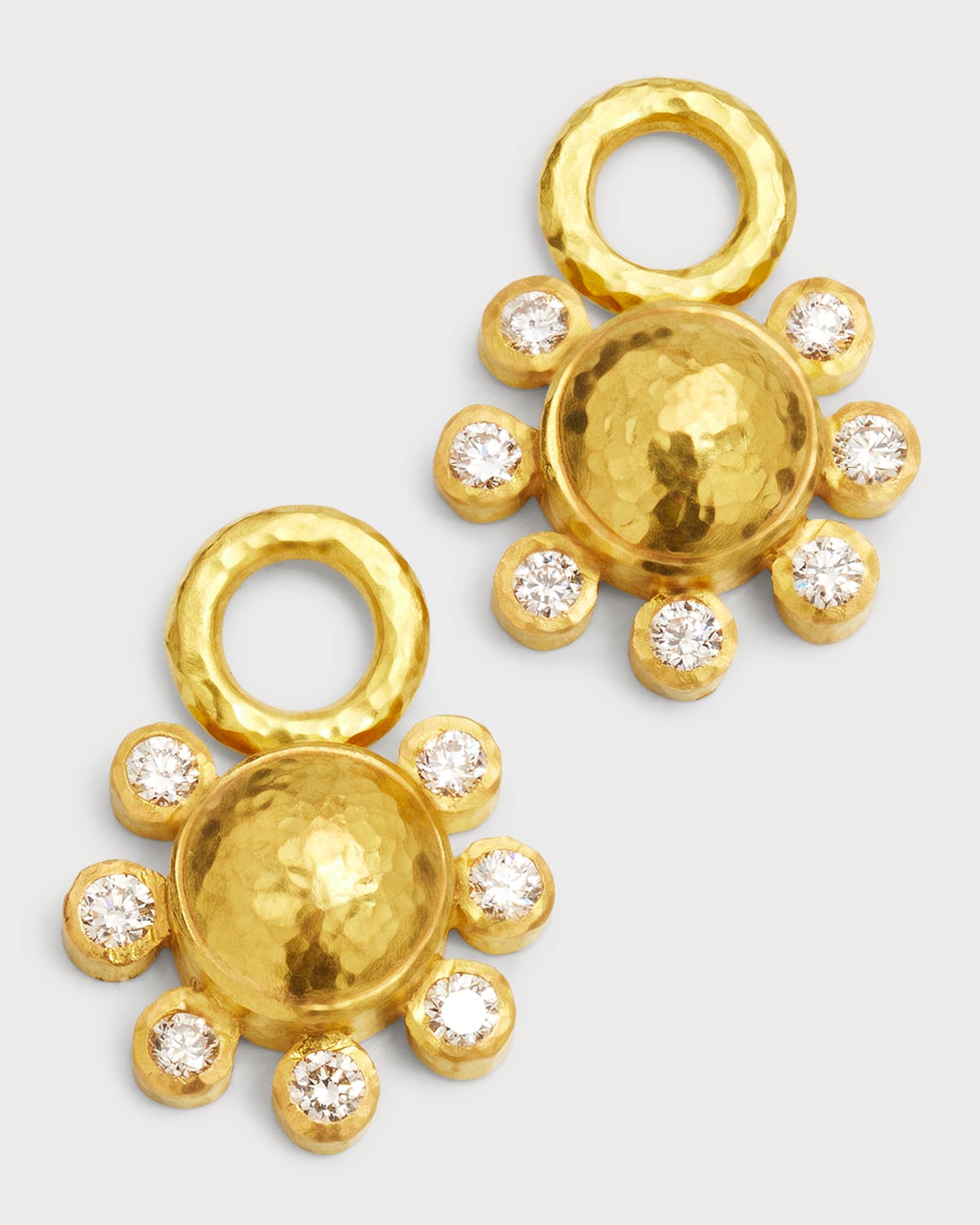Elizabeth Locke 19k Diamond Domed Earring Charms Neiman Marcus