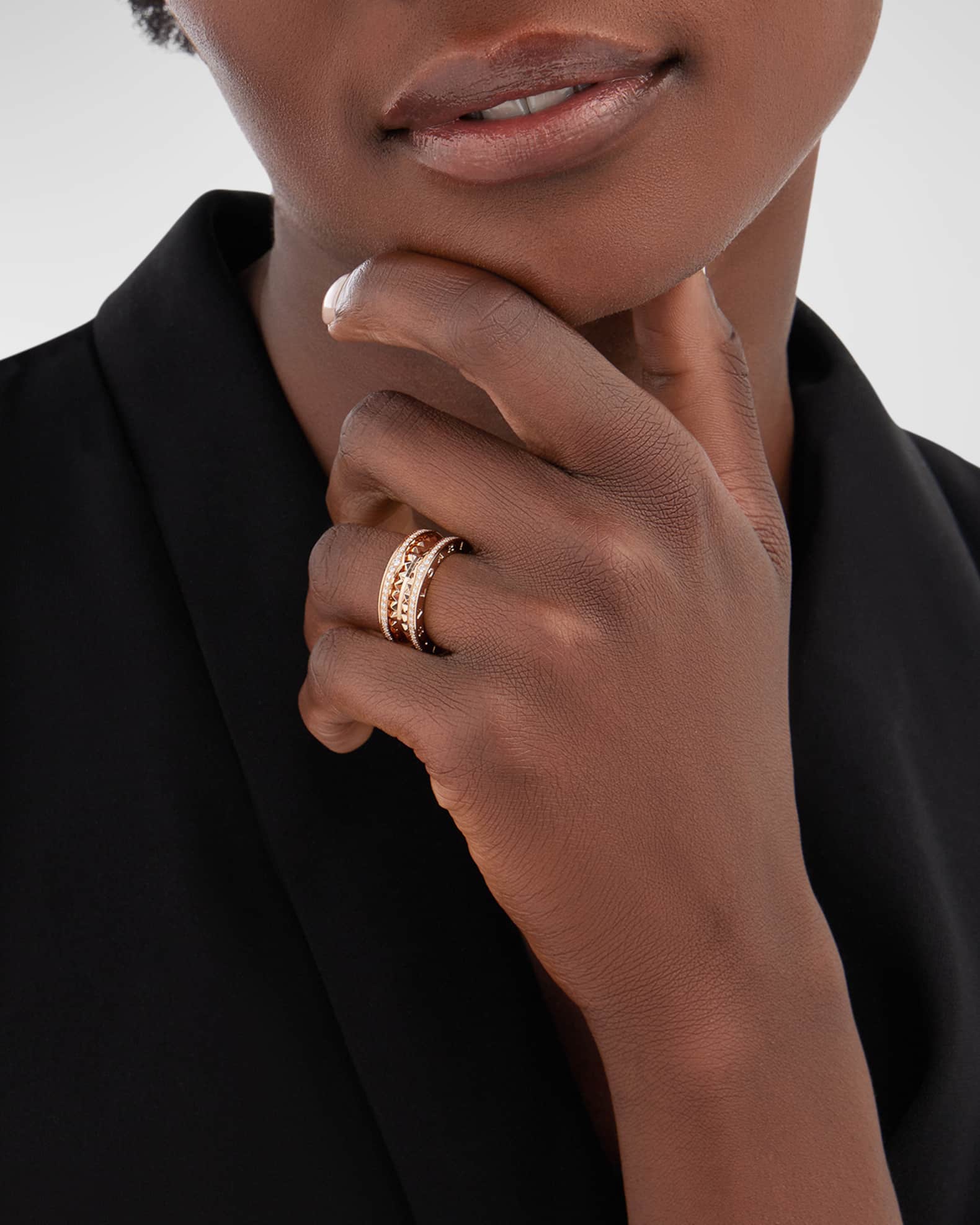 B.Zero1 Rock Studded Diamond Pave Ring in 18K Rose Gold 1