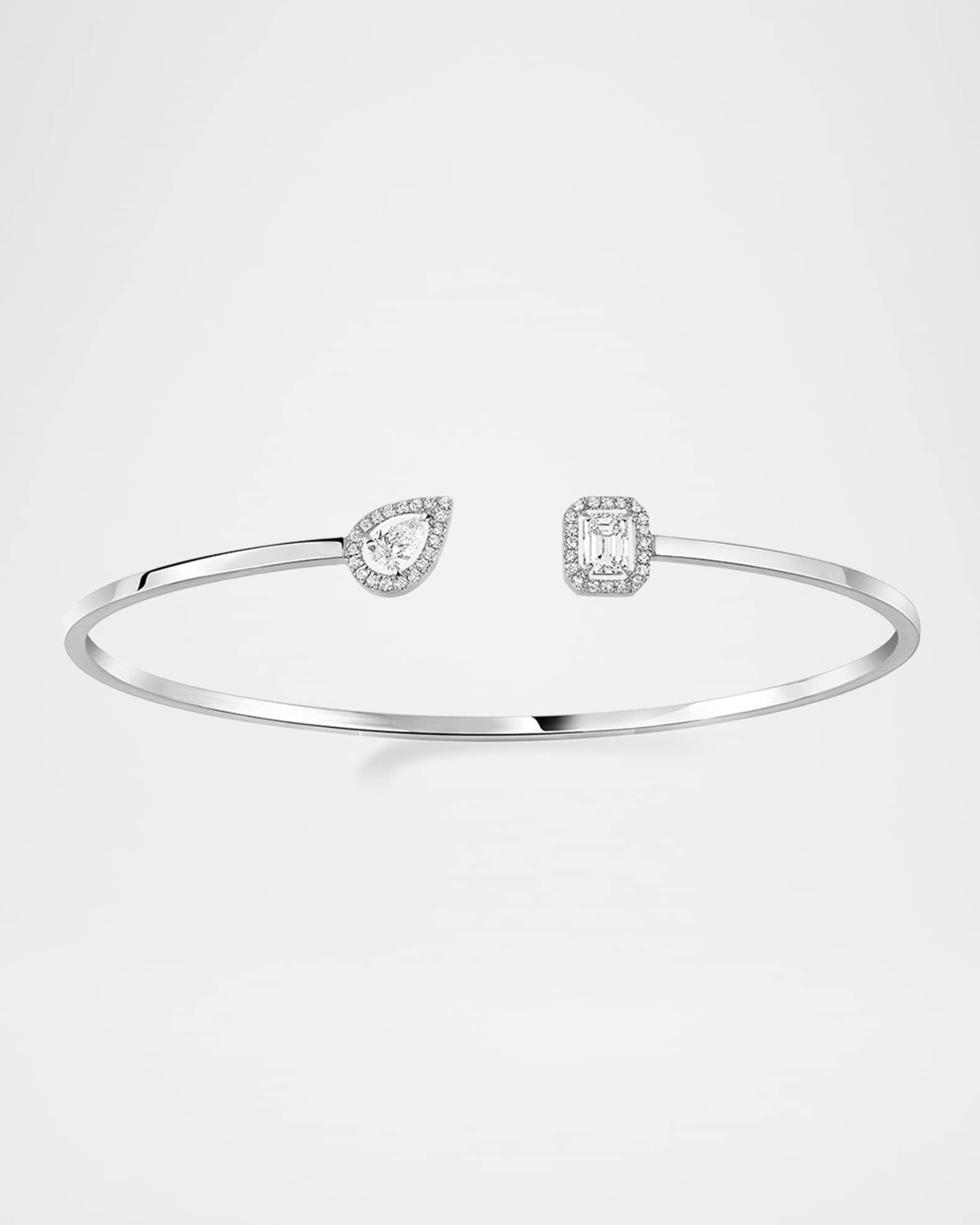 MY TWIN 18K WHITE GOLD THIN BANGLE BRACELET 0