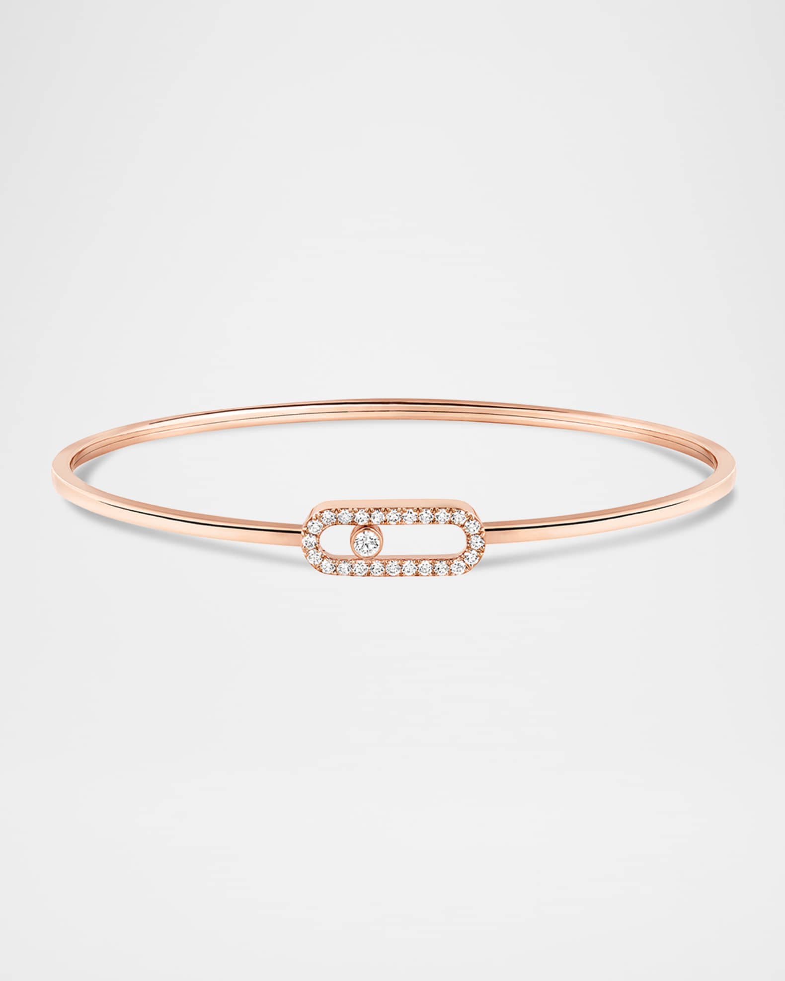 MOVE UNO 18K PINK GOLD FLEX DIAMOND PAVE BRACELET 0