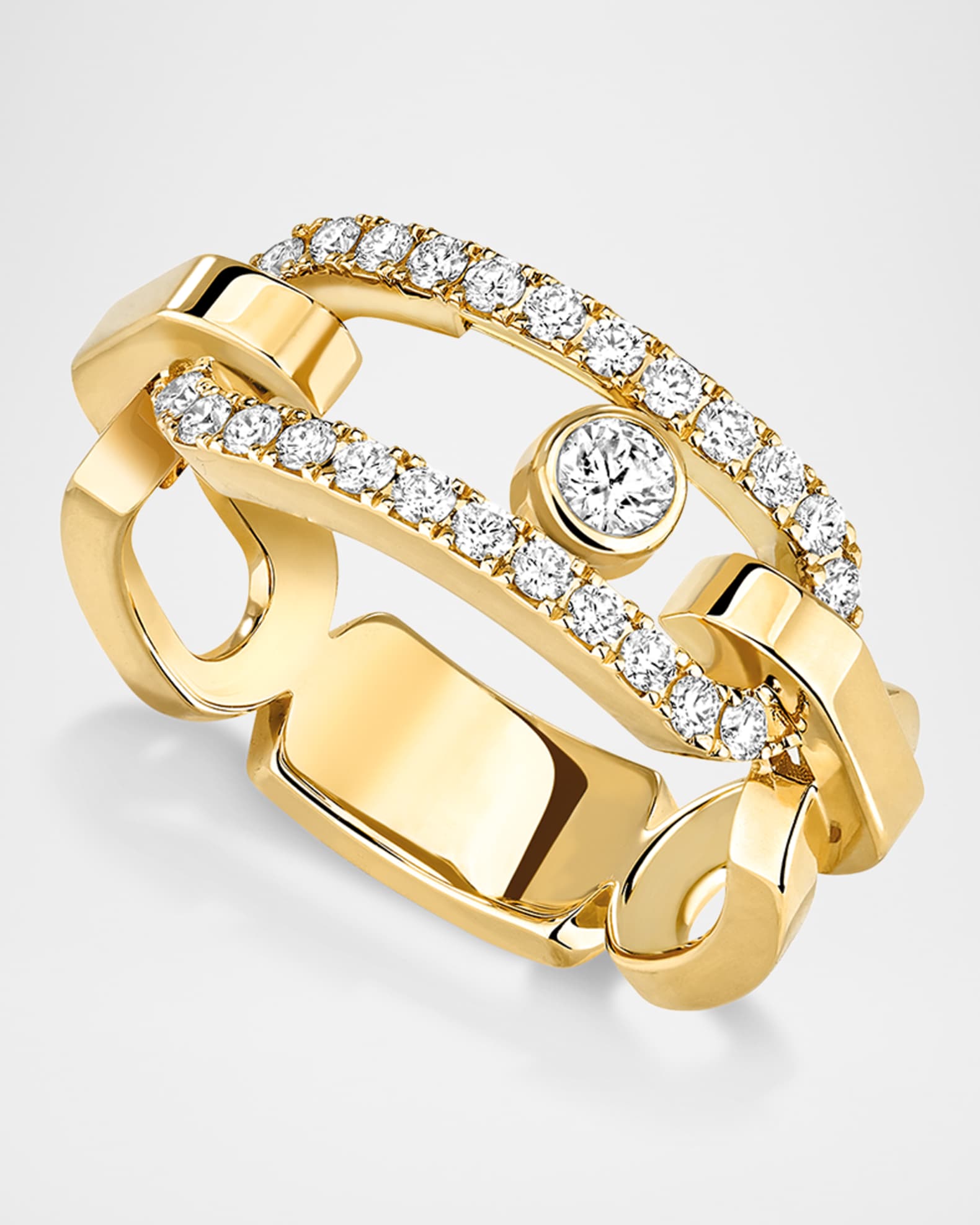 MOVE LINK 18K YELLOW GOLD DIAMOND RING 0