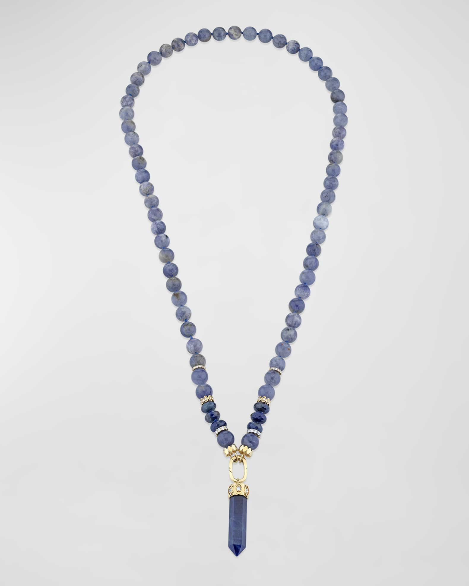 Sydney Evan Sapphire Crystal and Diamond Bead Necklace Neiman Marcus