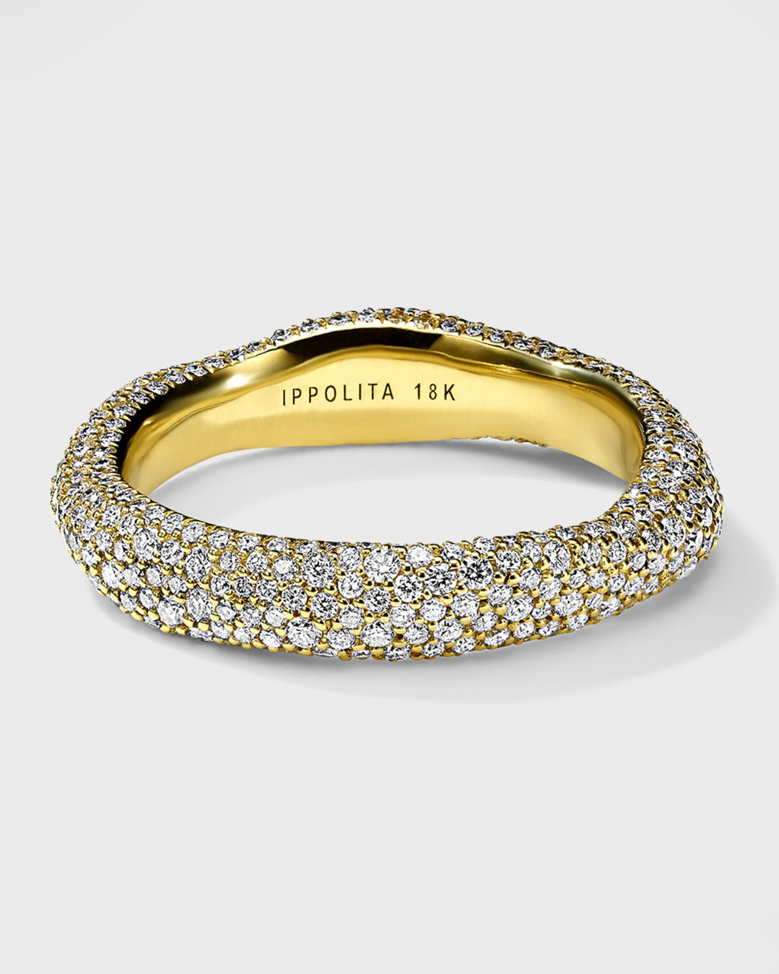 18K Rose Gold Stardust Large Flower Ring with Diamonds, Size 7 0