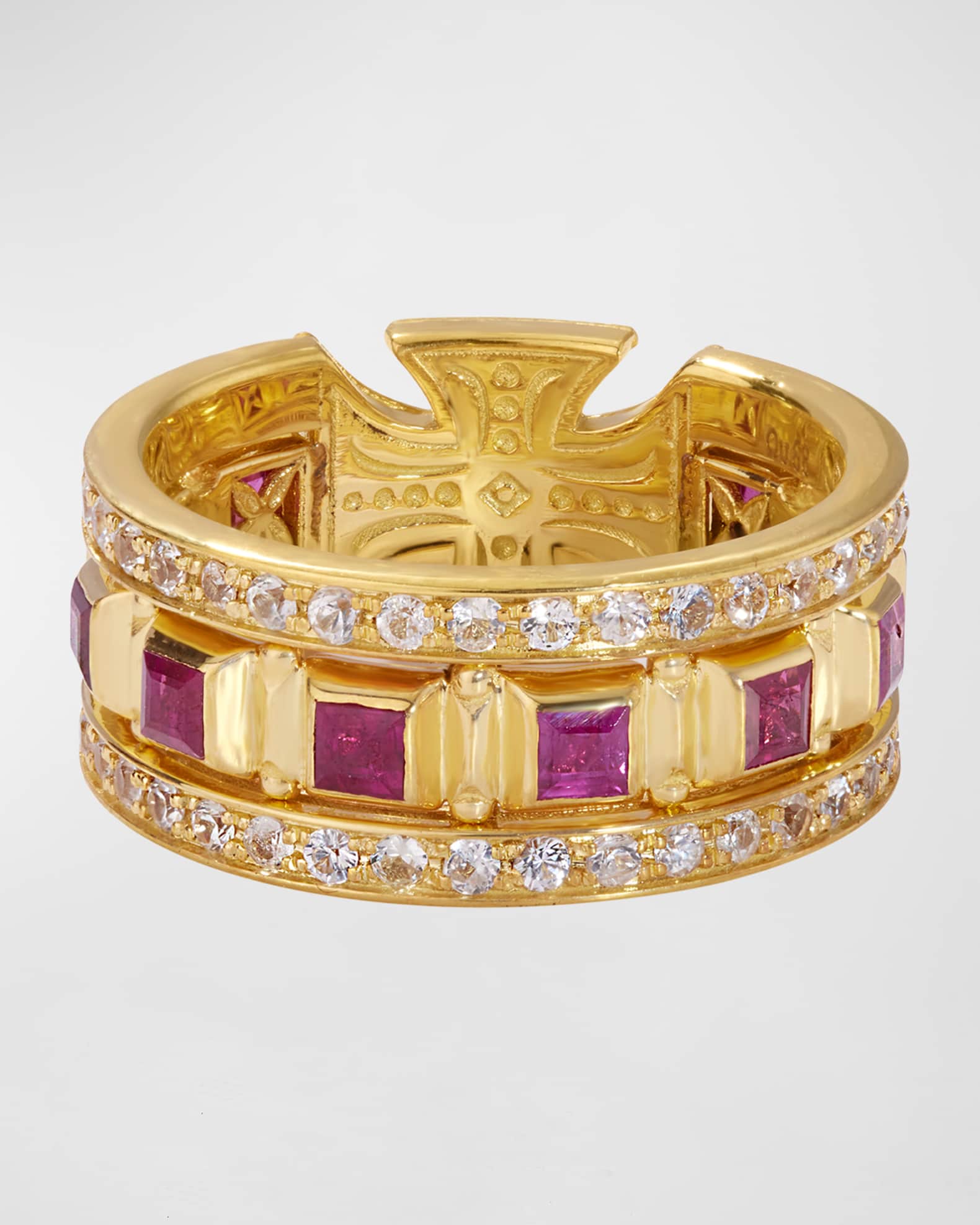 Ruby and White Sapphire Ring, Size 7 0