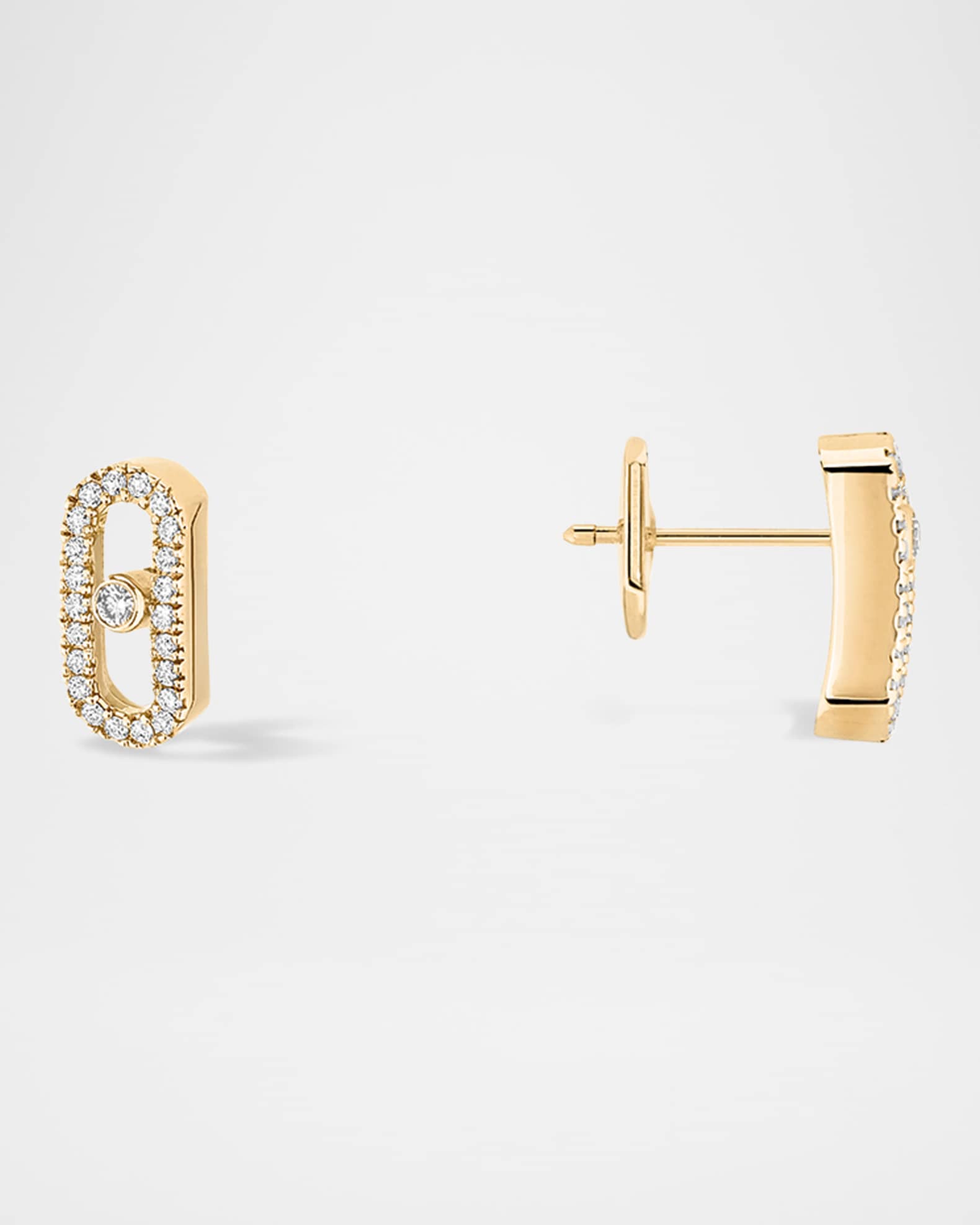 MOVE UNO 18K YELLOW GOLD GOLD PAVÉ STUD EARRINGS 1