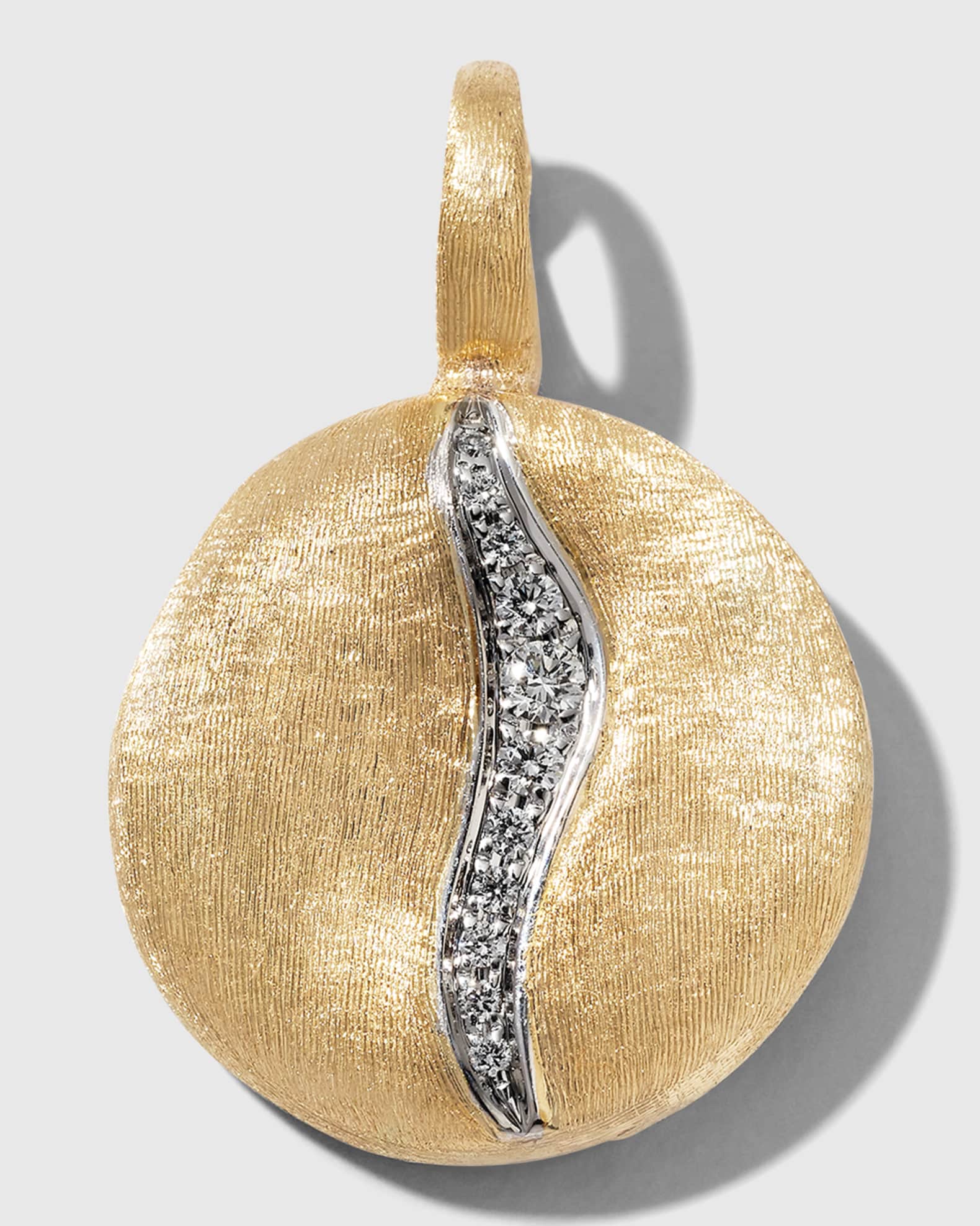 18k Jaipur Yellow and White Gold Medium Pendant with Diamond Pave Accent 0