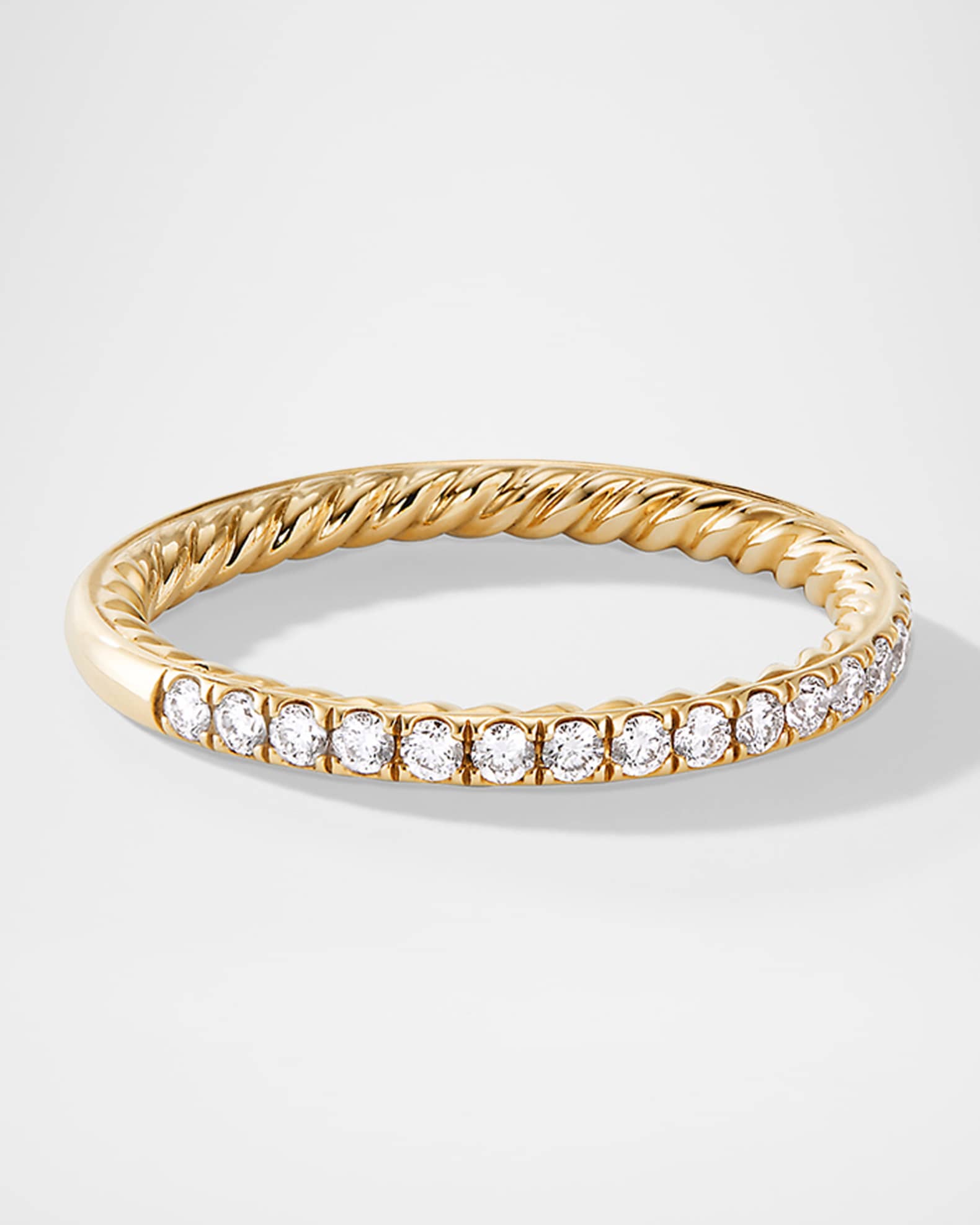 DY Eden Partway Band Ring with Diamonds in 18K Gold, 1.85mm 0