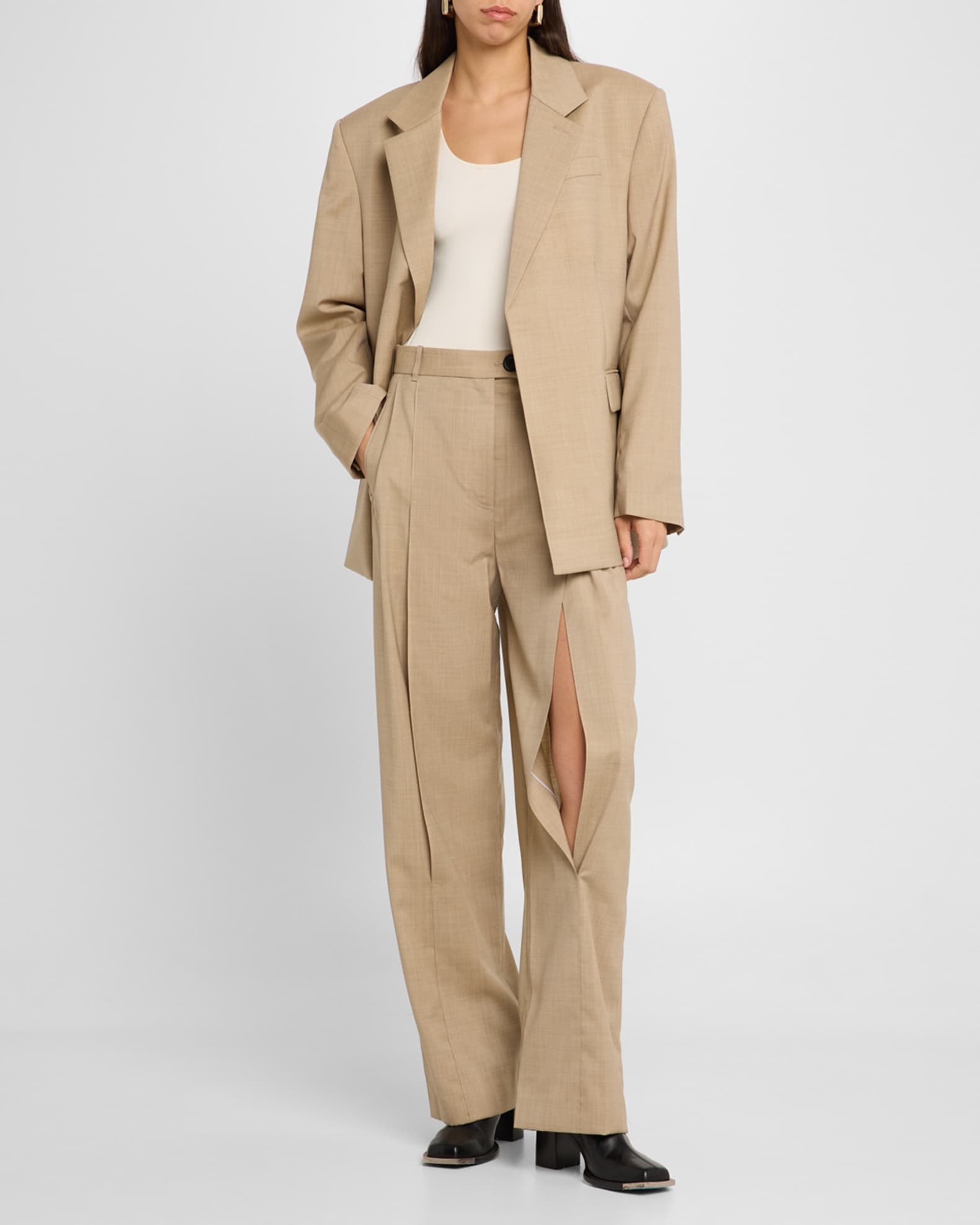 【まとめ買い】 Straight-Leg Do Peter Trousers Marcus Neiman | Slit Front with パンツ